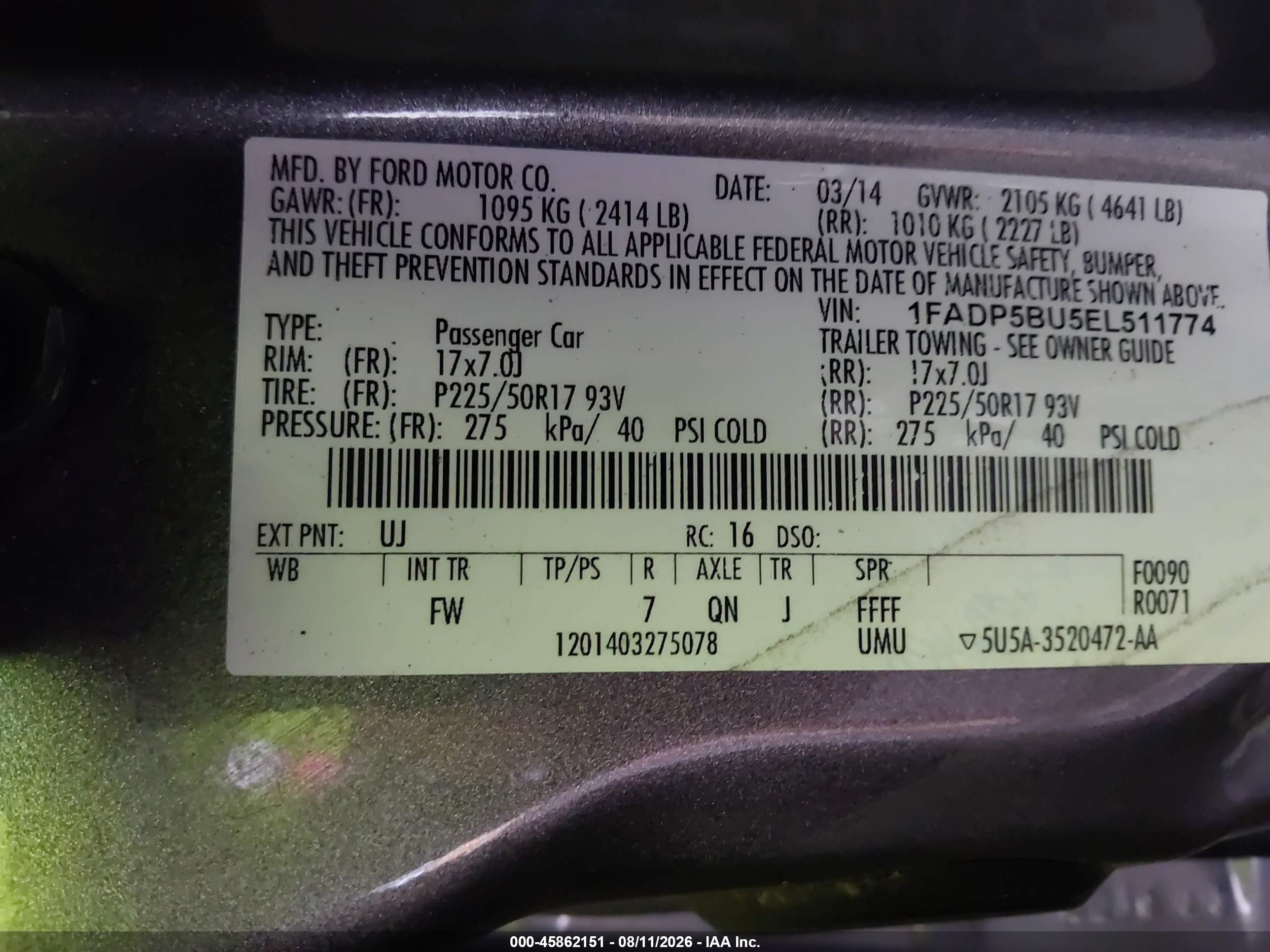 2014 Ford C-max Hybrid Sel Silver vin: 1FADP5BU5EL511774