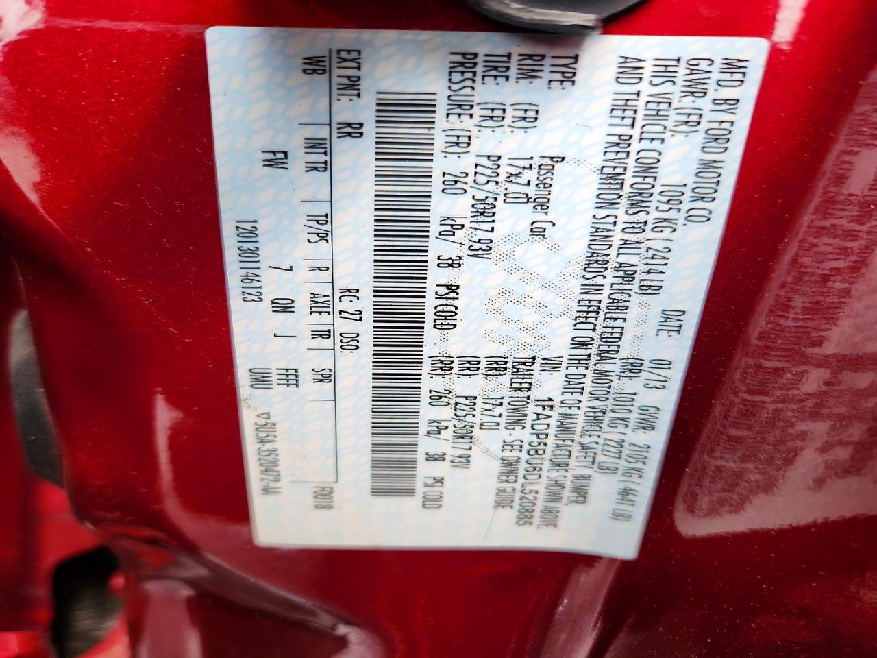 2013 Ford C-max Sel Red vin: 1FADP5BU6DL520885