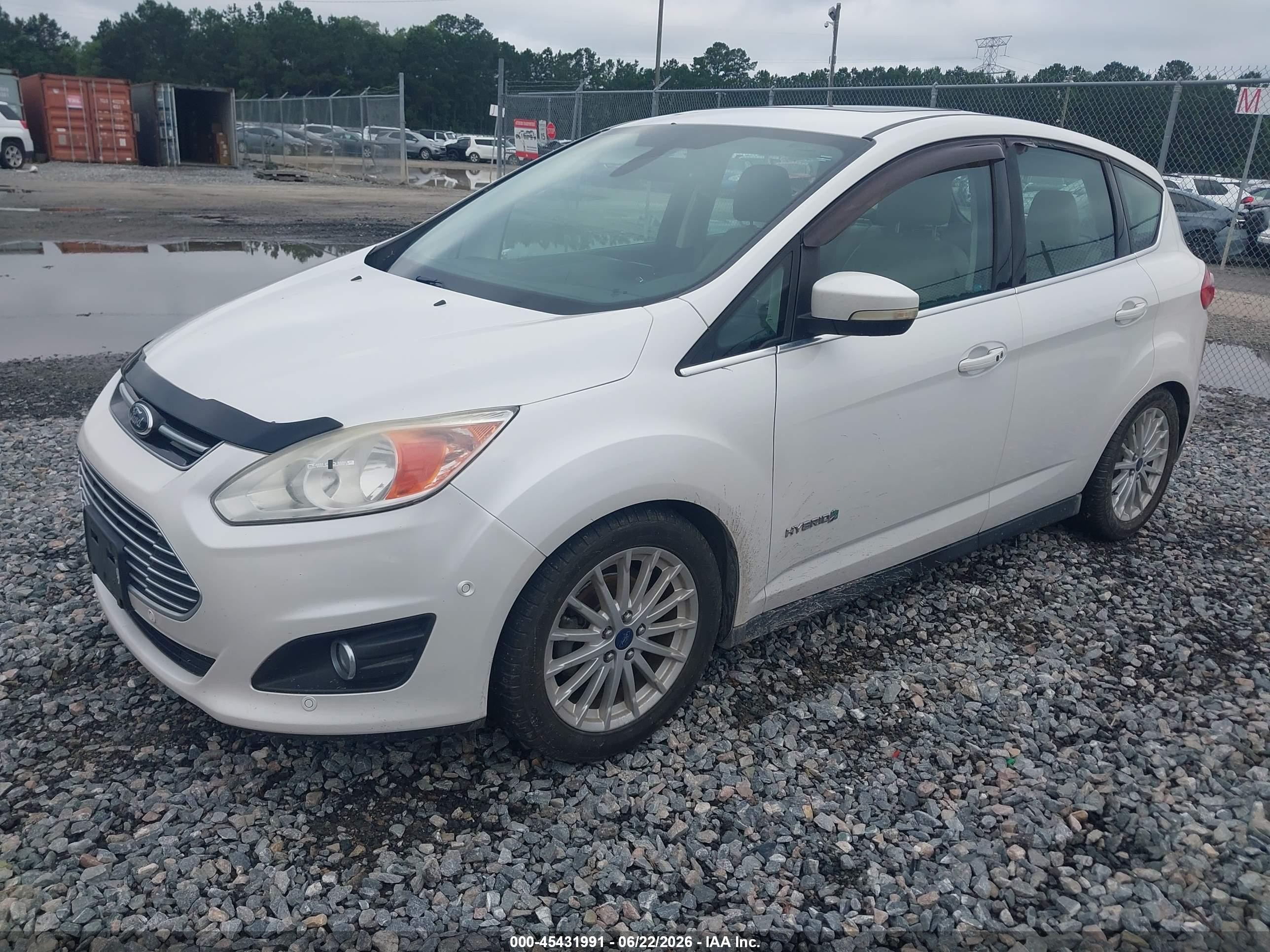 2013 Ford C-max Hybrid Sel White vin: 1FADP5BU6DL536844