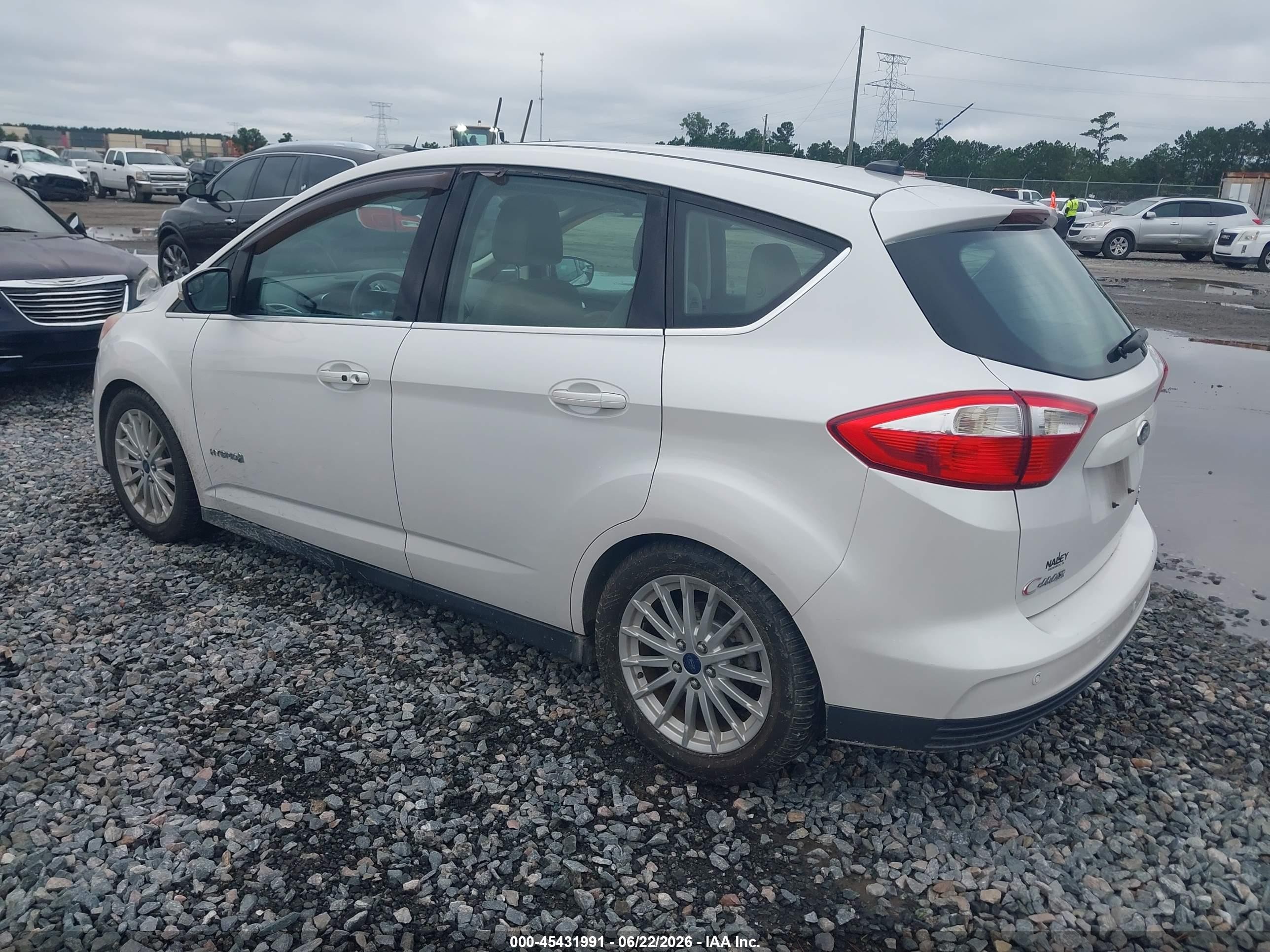 2013 Ford C-max Hybrid Sel White vin: 1FADP5BU6DL536844