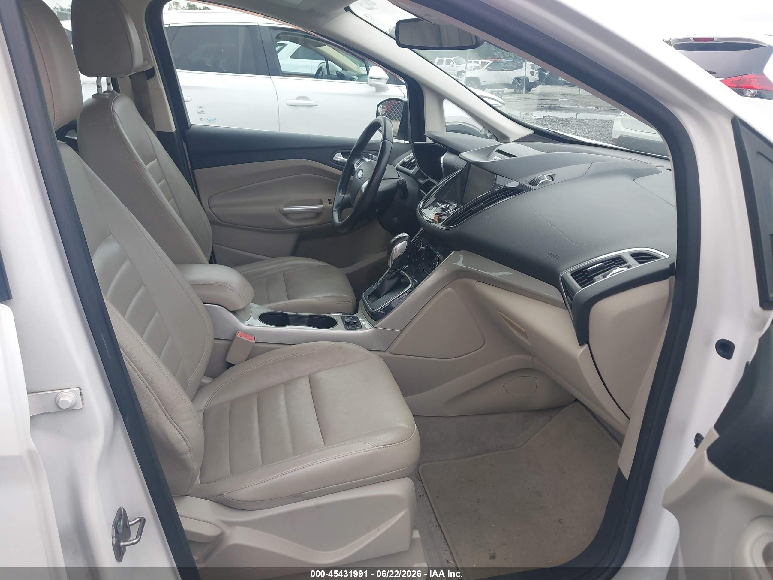 2013 Ford C-max Hybrid Sel White vin: 1FADP5BU6DL536844
