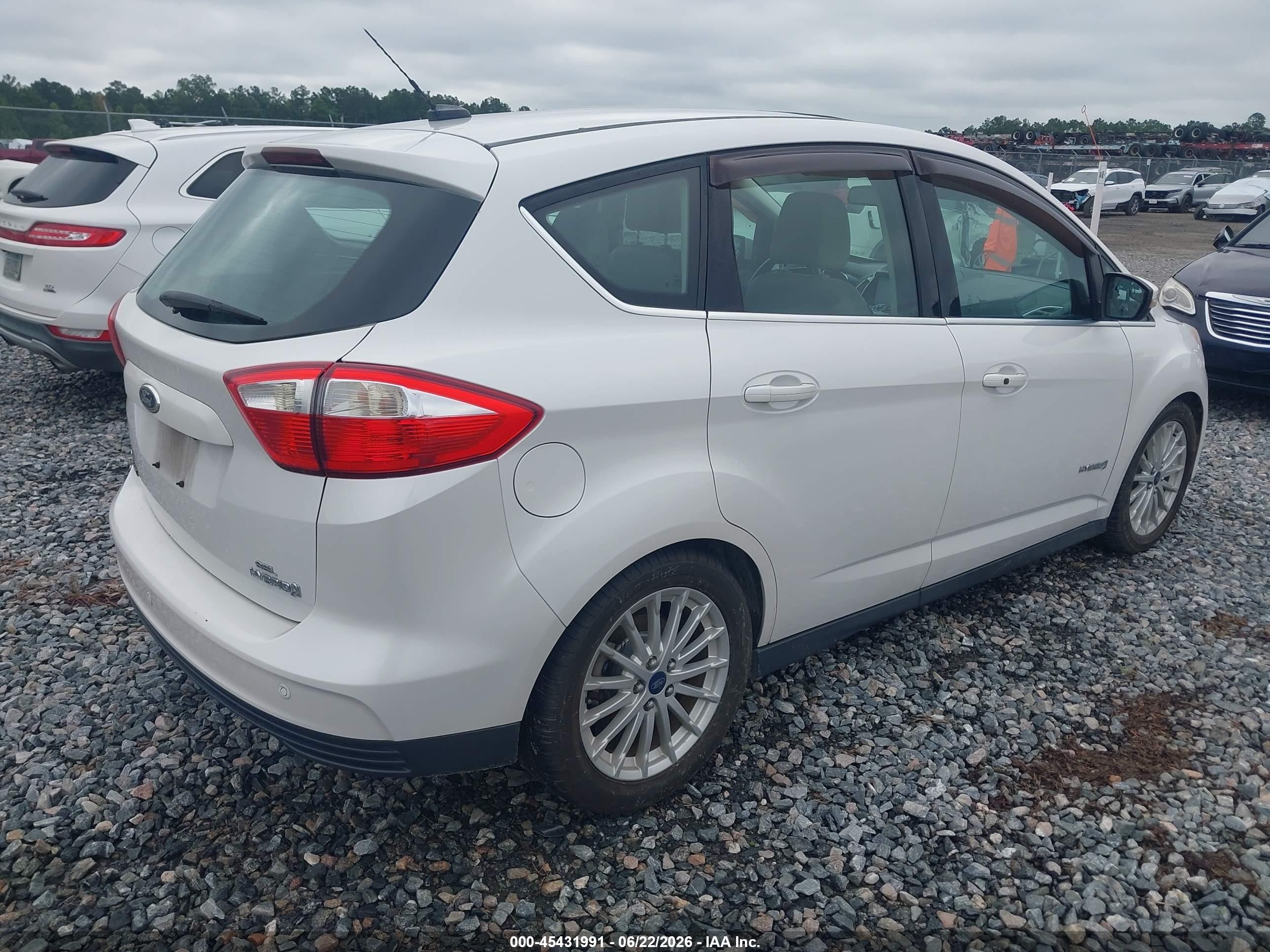2013 Ford C-max Hybrid Sel White vin: 1FADP5BU6DL536844