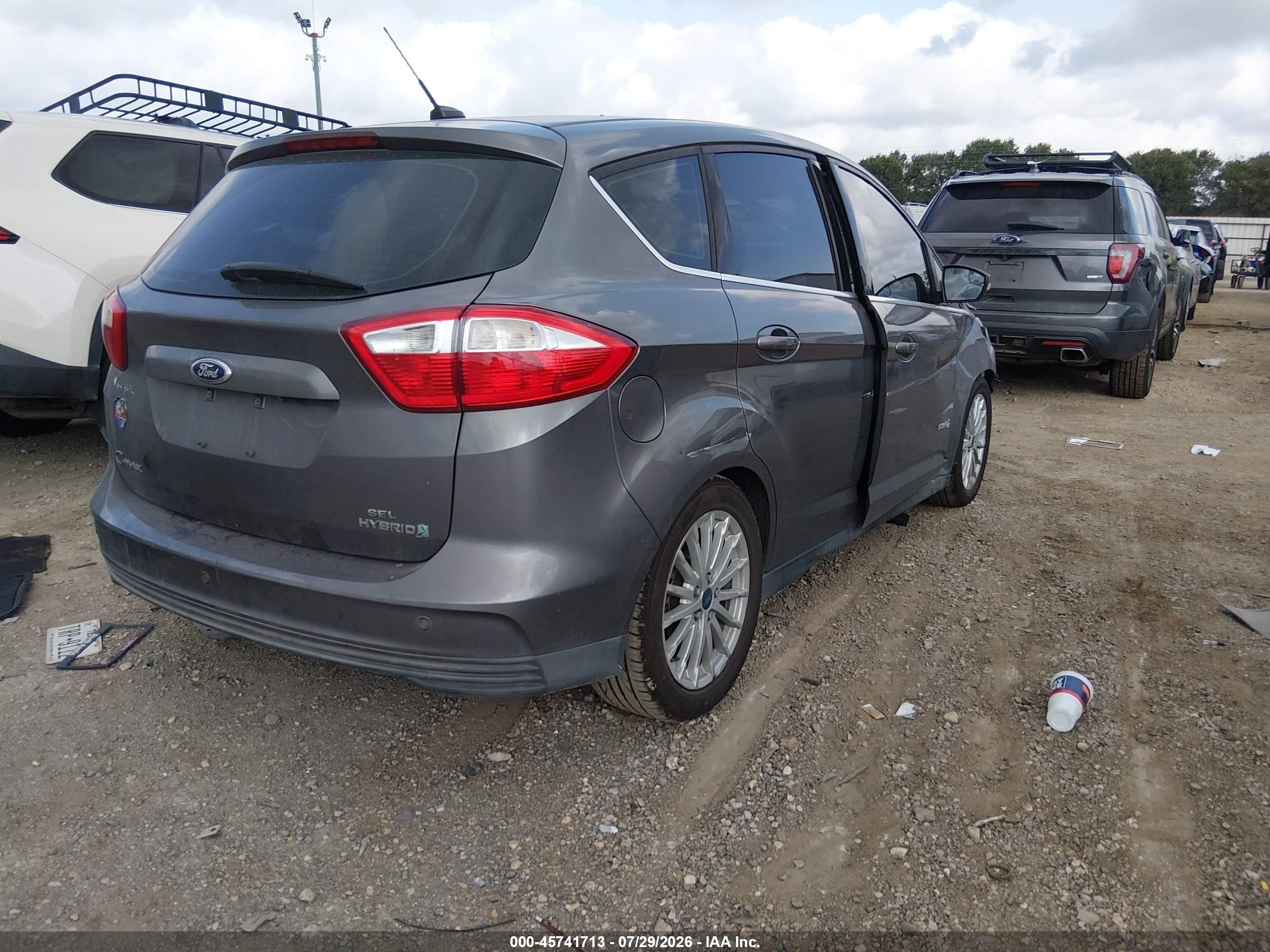 2013 Ford C-max Hybrid Sel Gray vin: 1FADP5BU6DL542837
