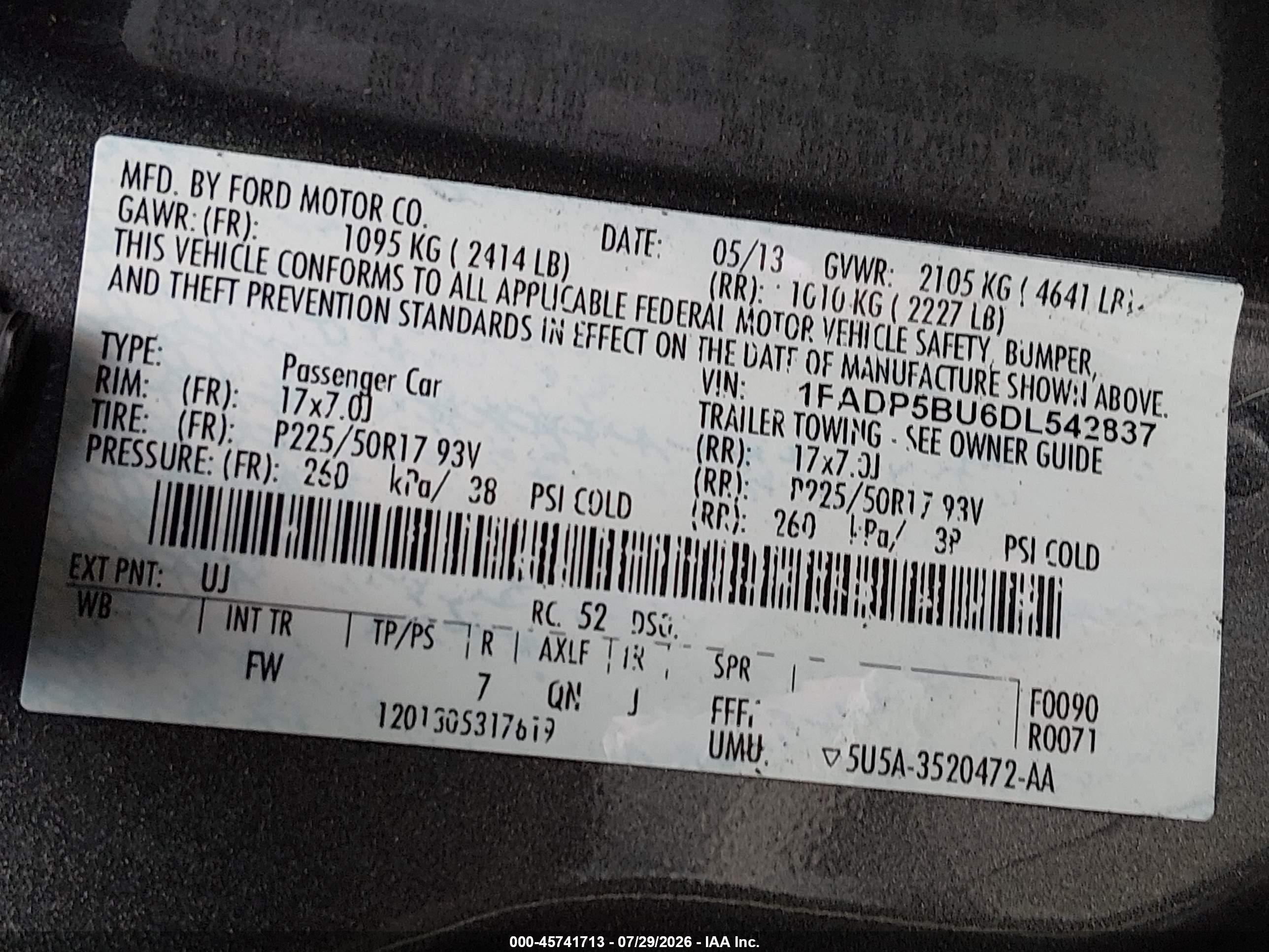 2013 Ford C-max Hybrid Sel Gray vin: 1FADP5BU6DL542837