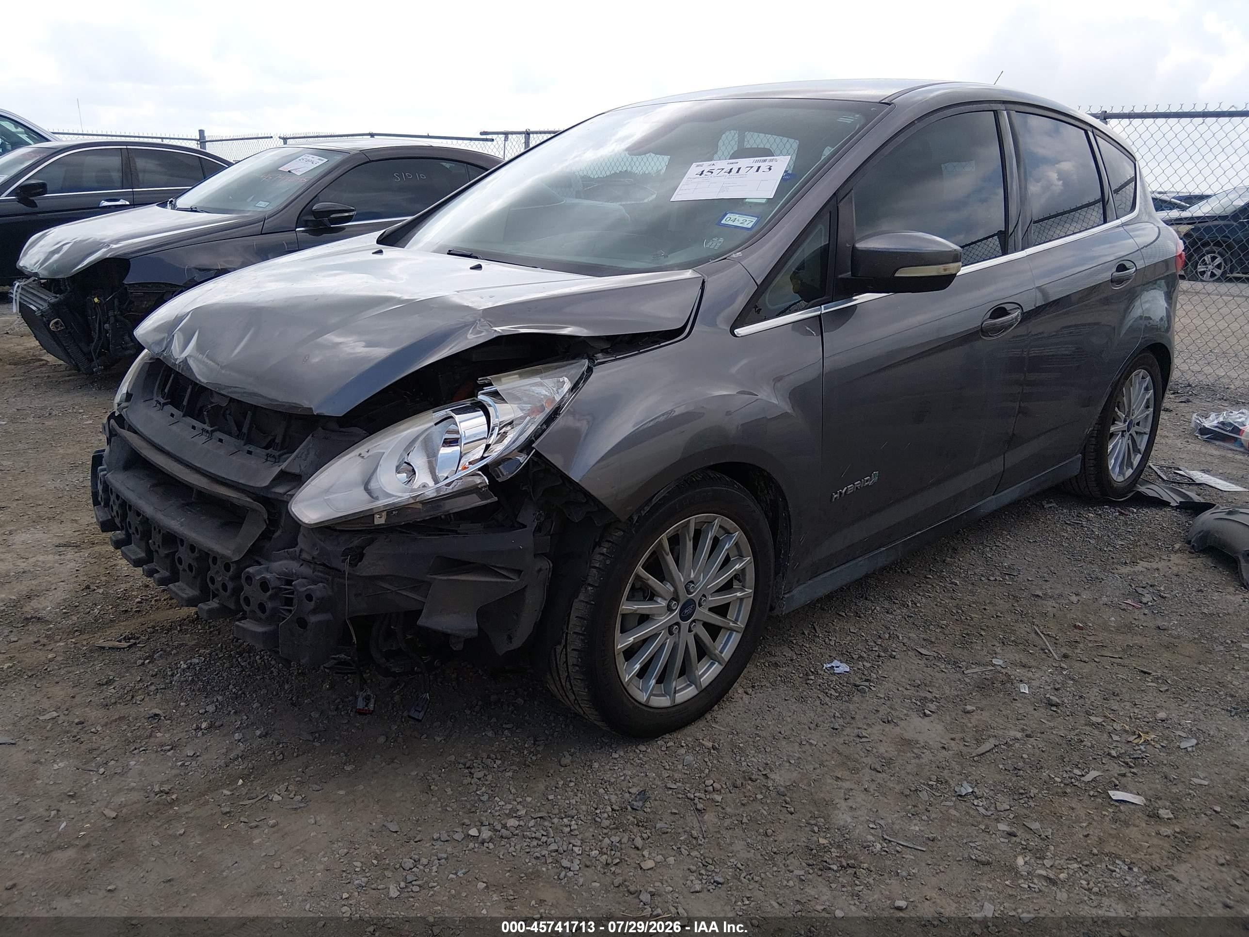 2013 Ford C-max Hybrid Sel Gray vin: 1FADP5BU6DL542837