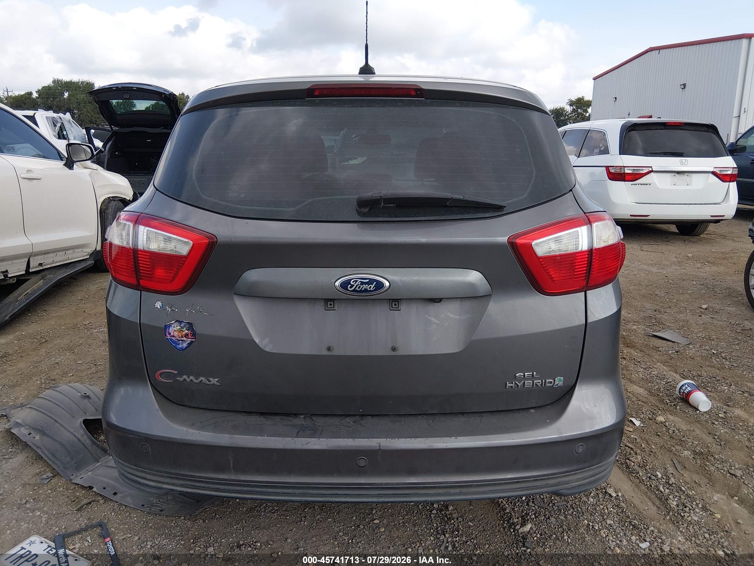 2013 Ford C-max Hybrid Sel Gray vin: 1FADP5BU6DL542837