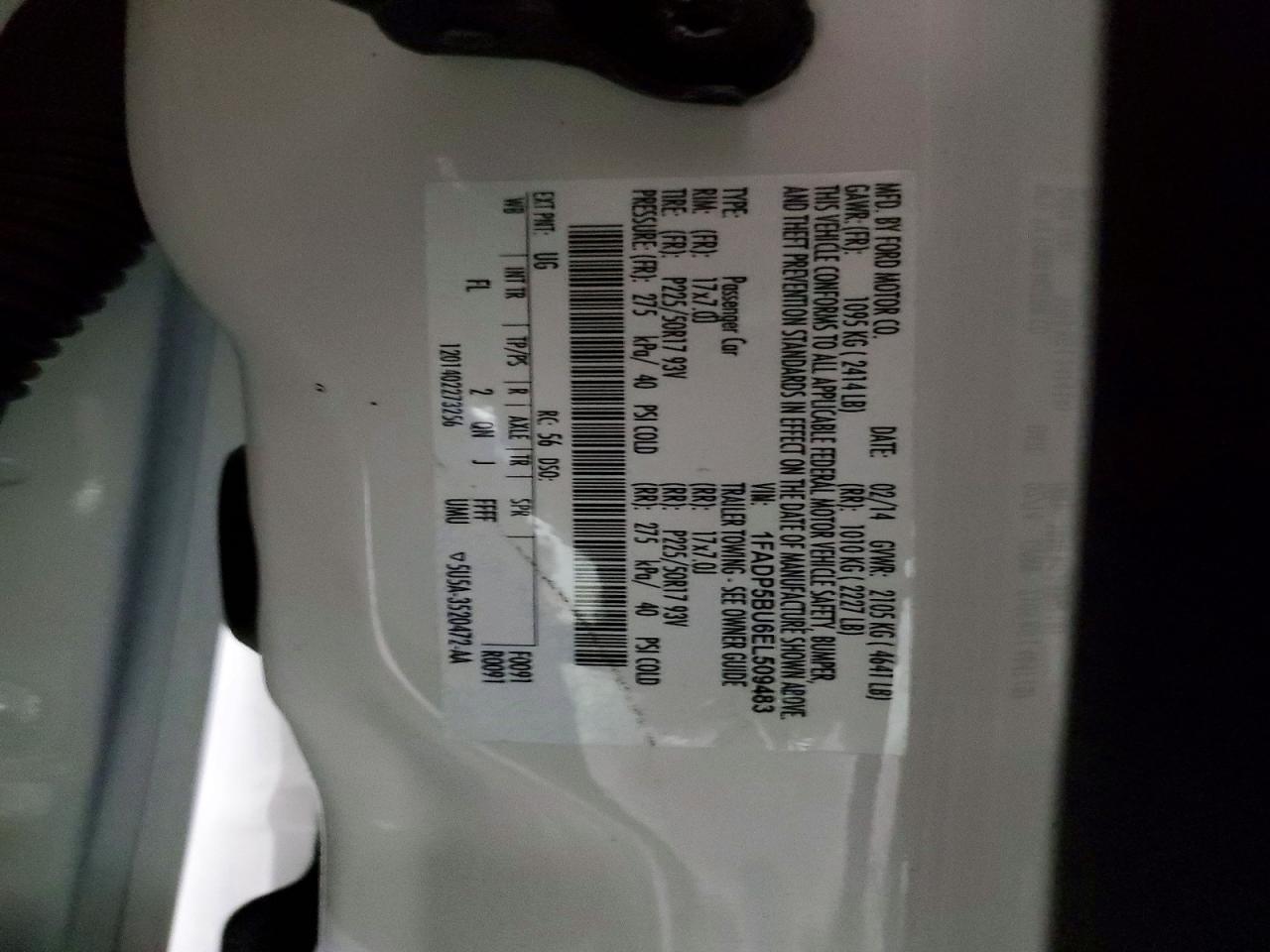2014 Ford C-max Sel White vin: 1FADP5BU6EL509483