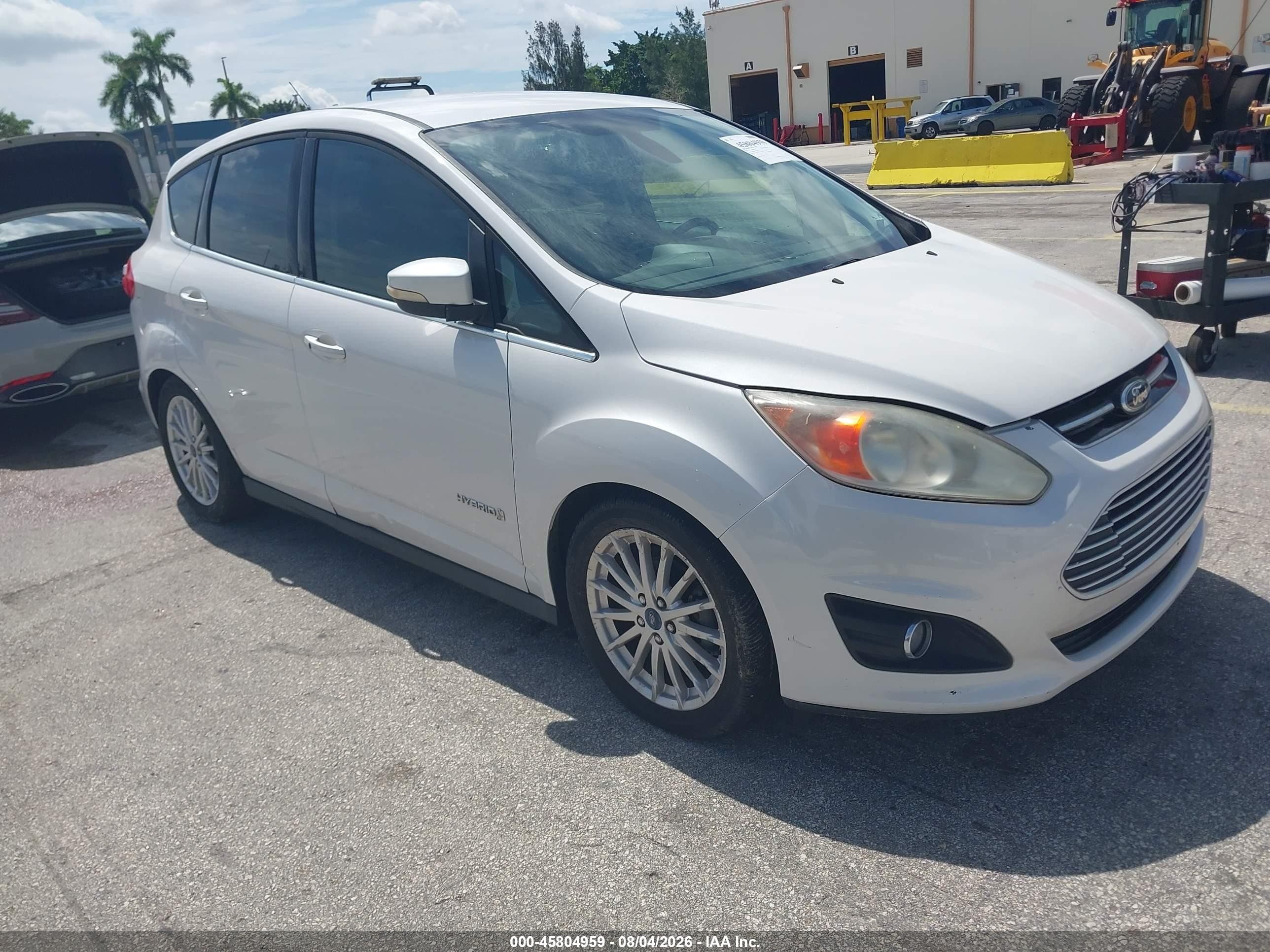 2013 Ford C-max Hybrid Sel White vin: 1FADP5BU7DL505263