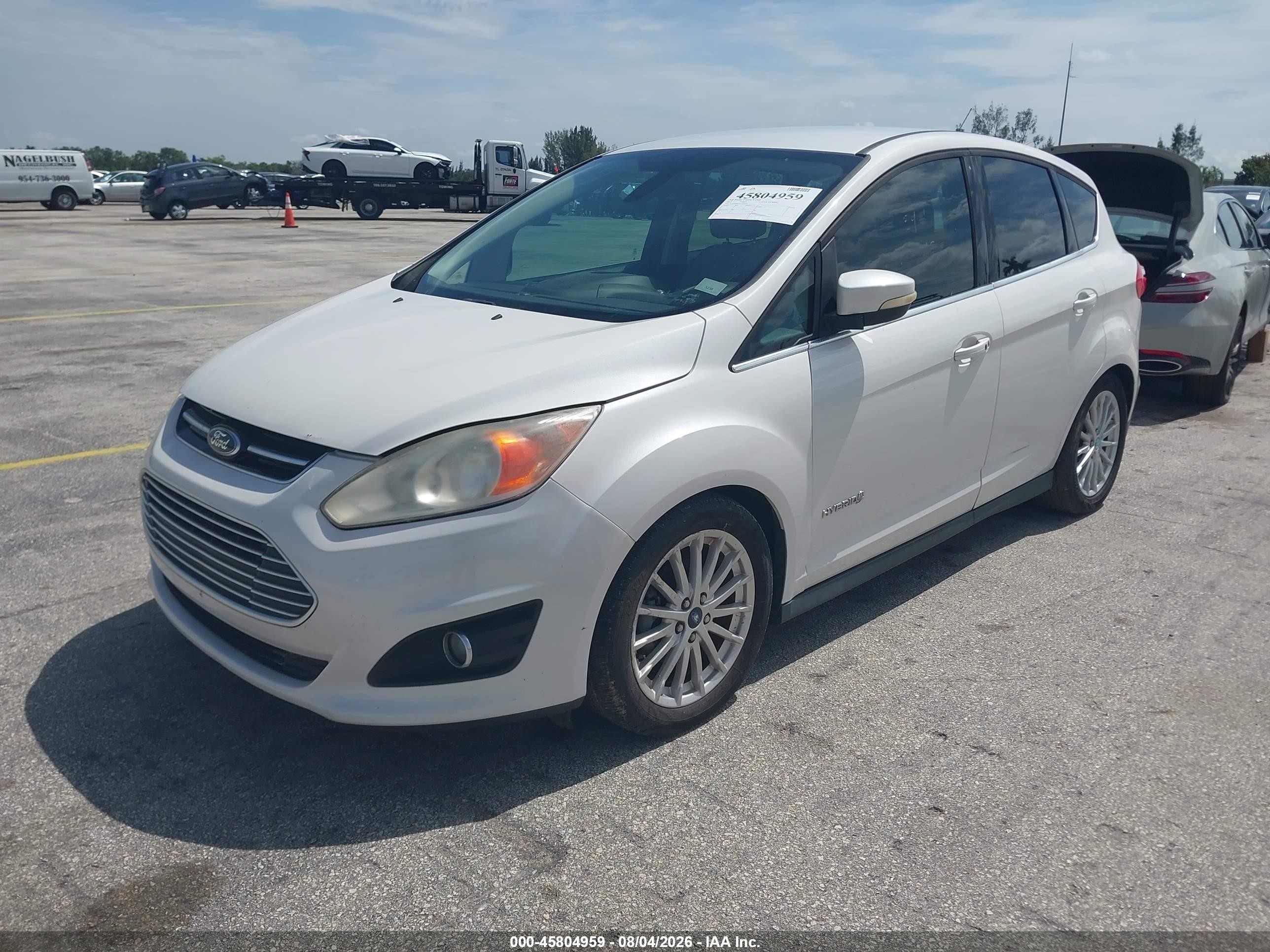 2013 Ford C-max Hybrid Sel White vin: 1FADP5BU7DL505263