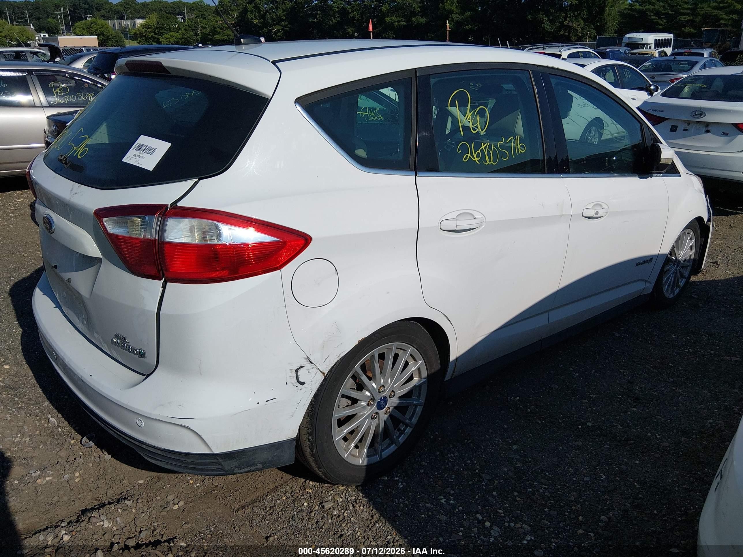 2013 Ford C-max Hybrid Sel White vin: 1FADP5BU7DL521754