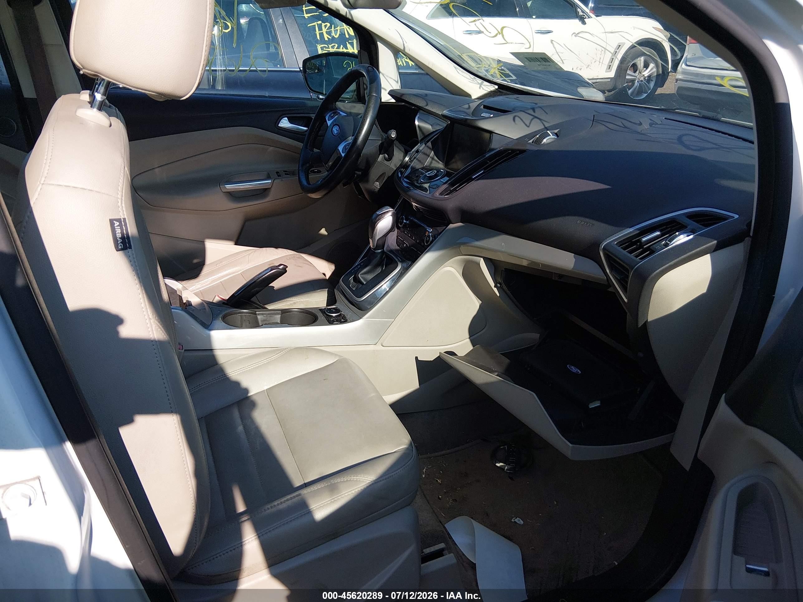 2013 Ford C-max Hybrid Sel White vin: 1FADP5BU7DL521754