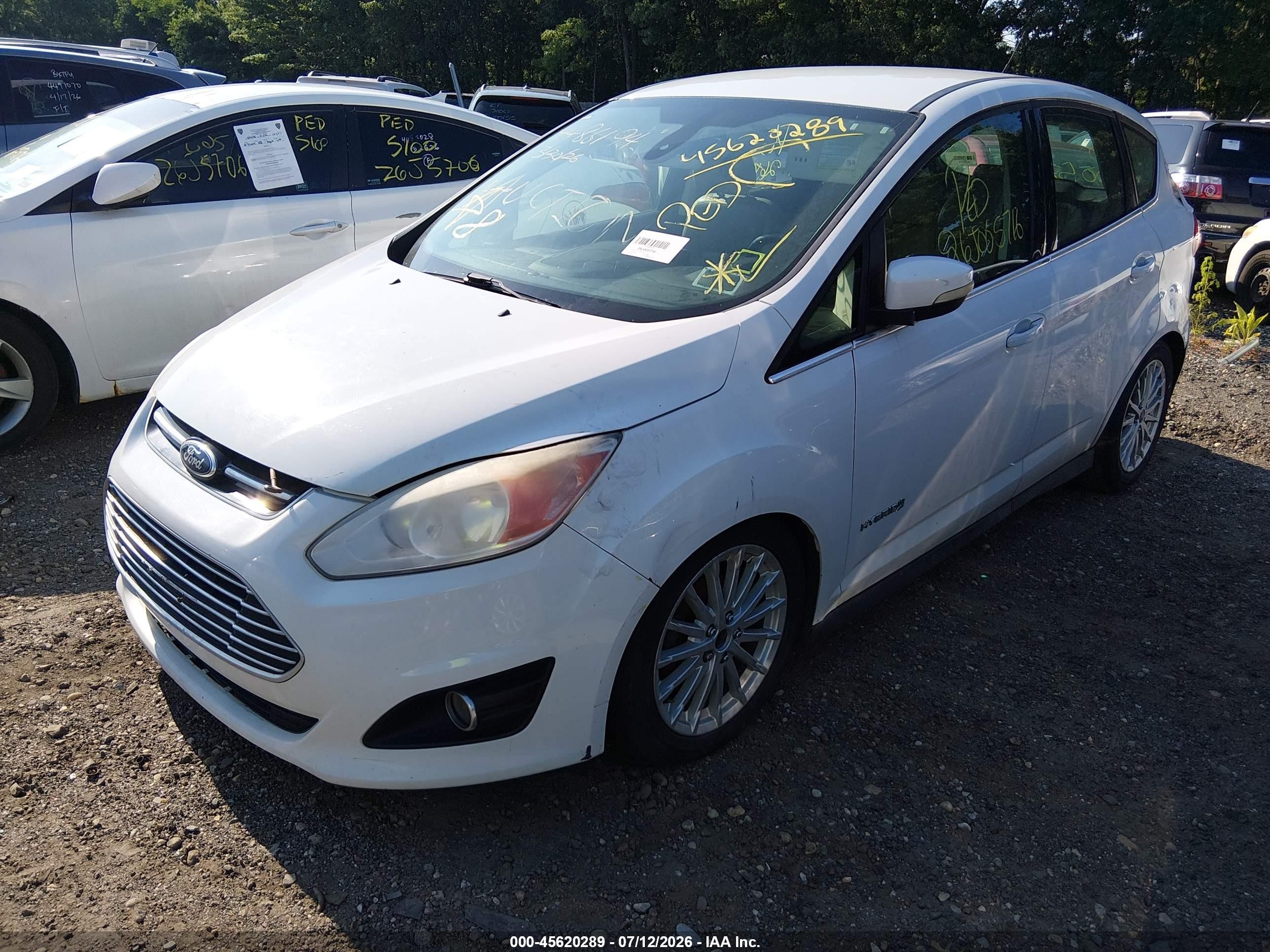 2013 Ford C-max Hybrid Sel White vin: 1FADP5BU7DL521754