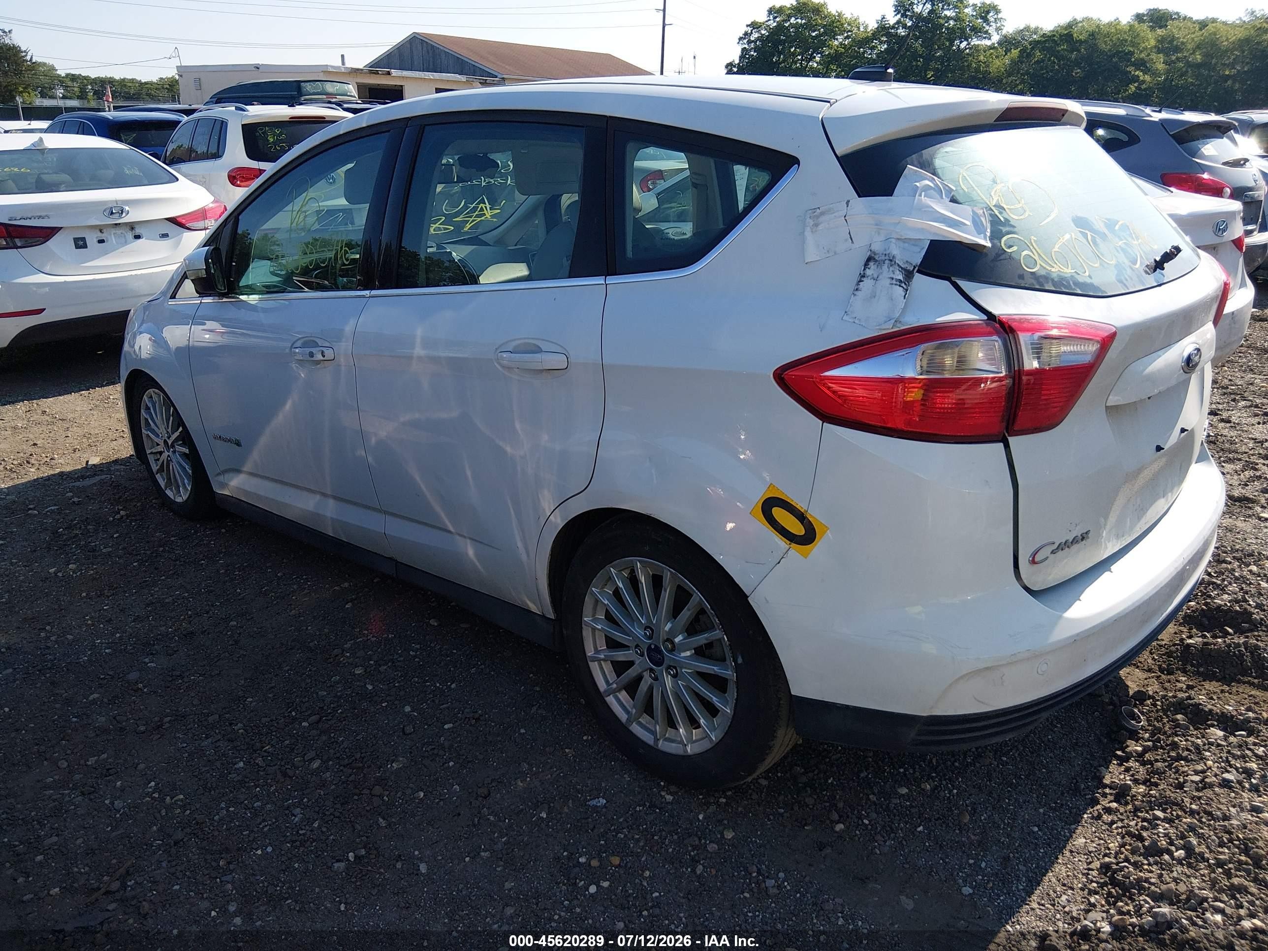 2013 Ford C-max Hybrid Sel White vin: 1FADP5BU7DL521754