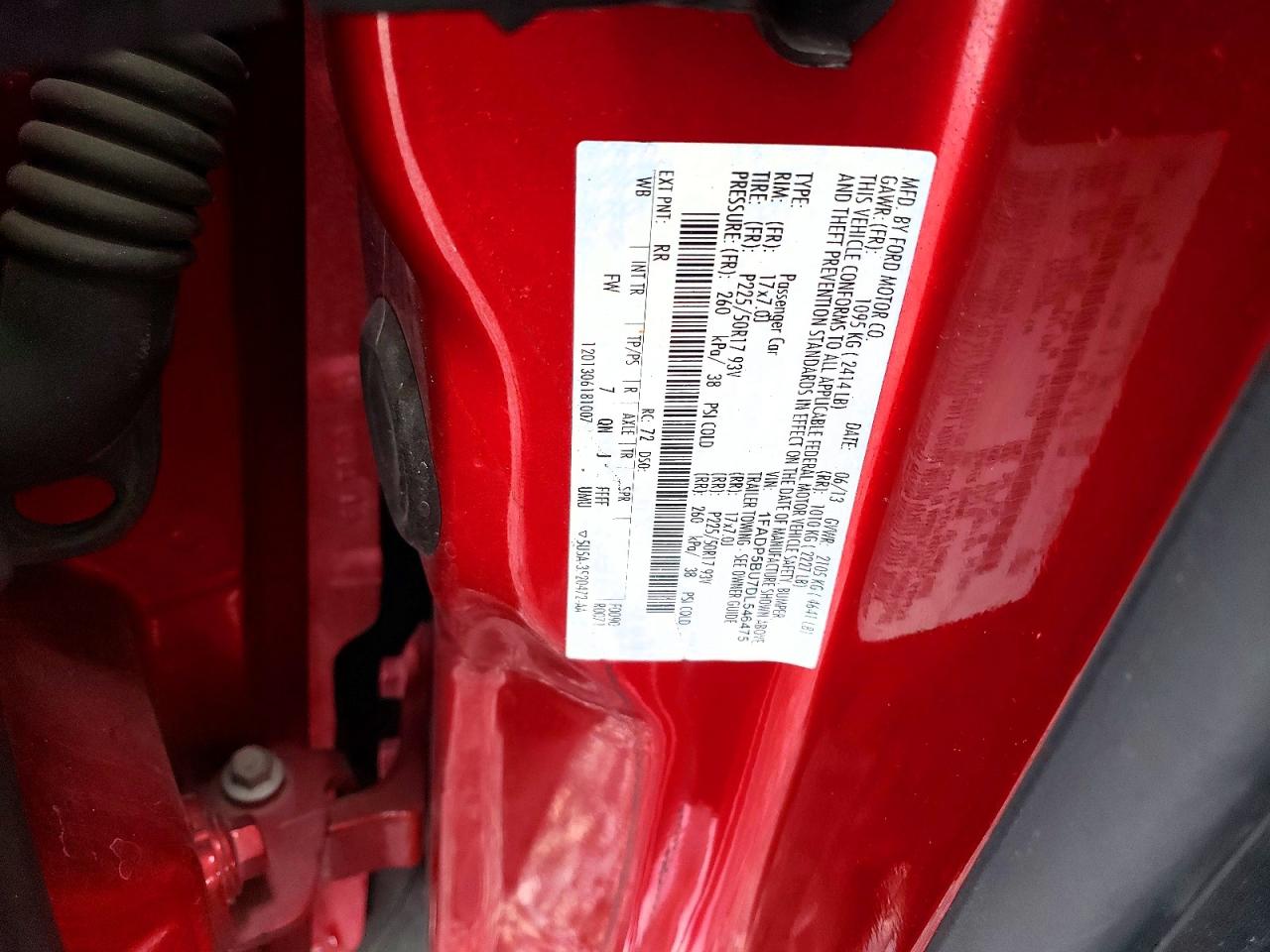2013 Ford C-max Sel Red vin: 1FADP5BU7DL546475