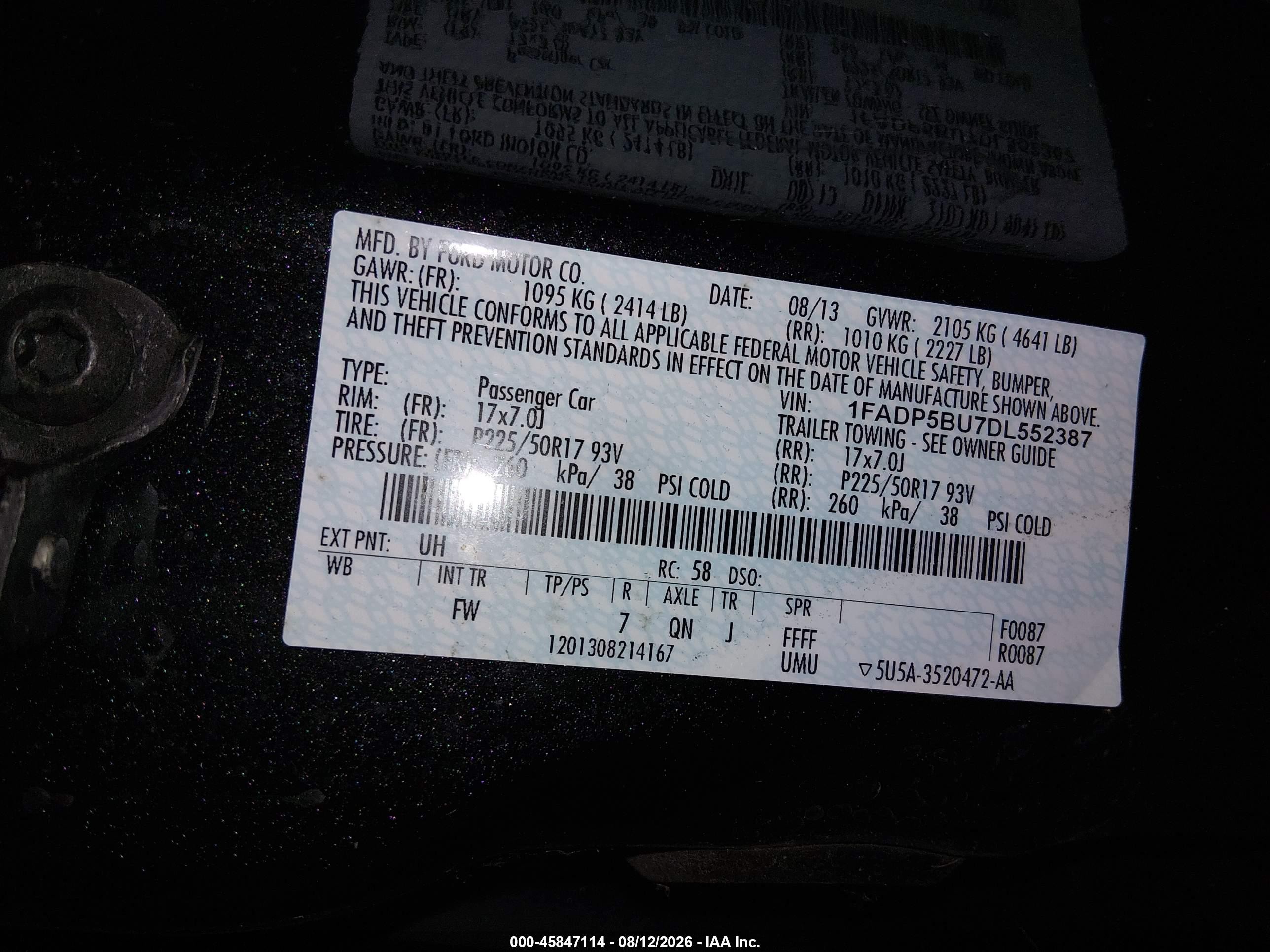 2013 Ford C-max Hybrid Sel Black vin: 1FADP5BU7DL552387