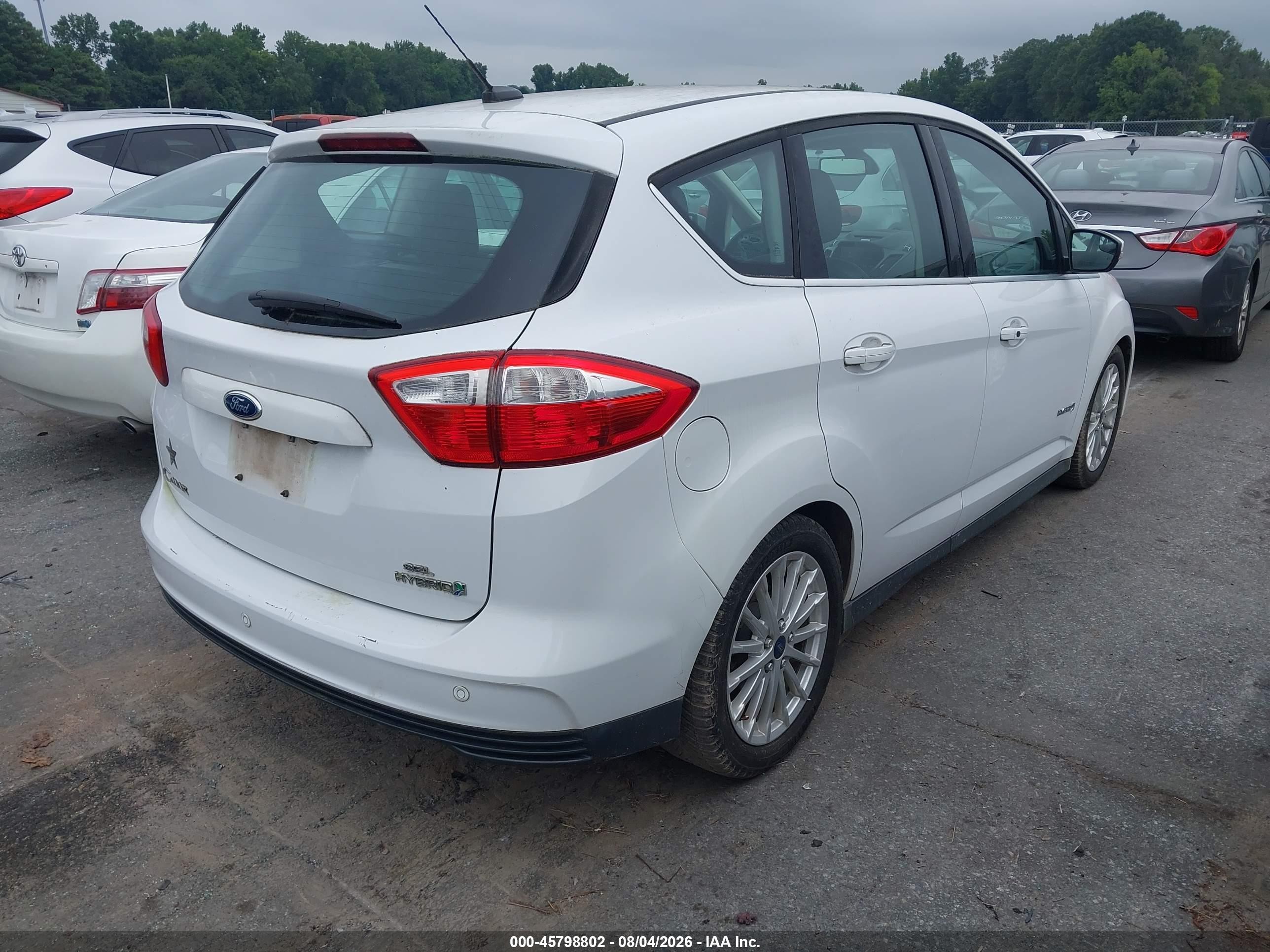 2015 Ford C-max Hybrid Sel White vin: 1FADP5BU7FL124287