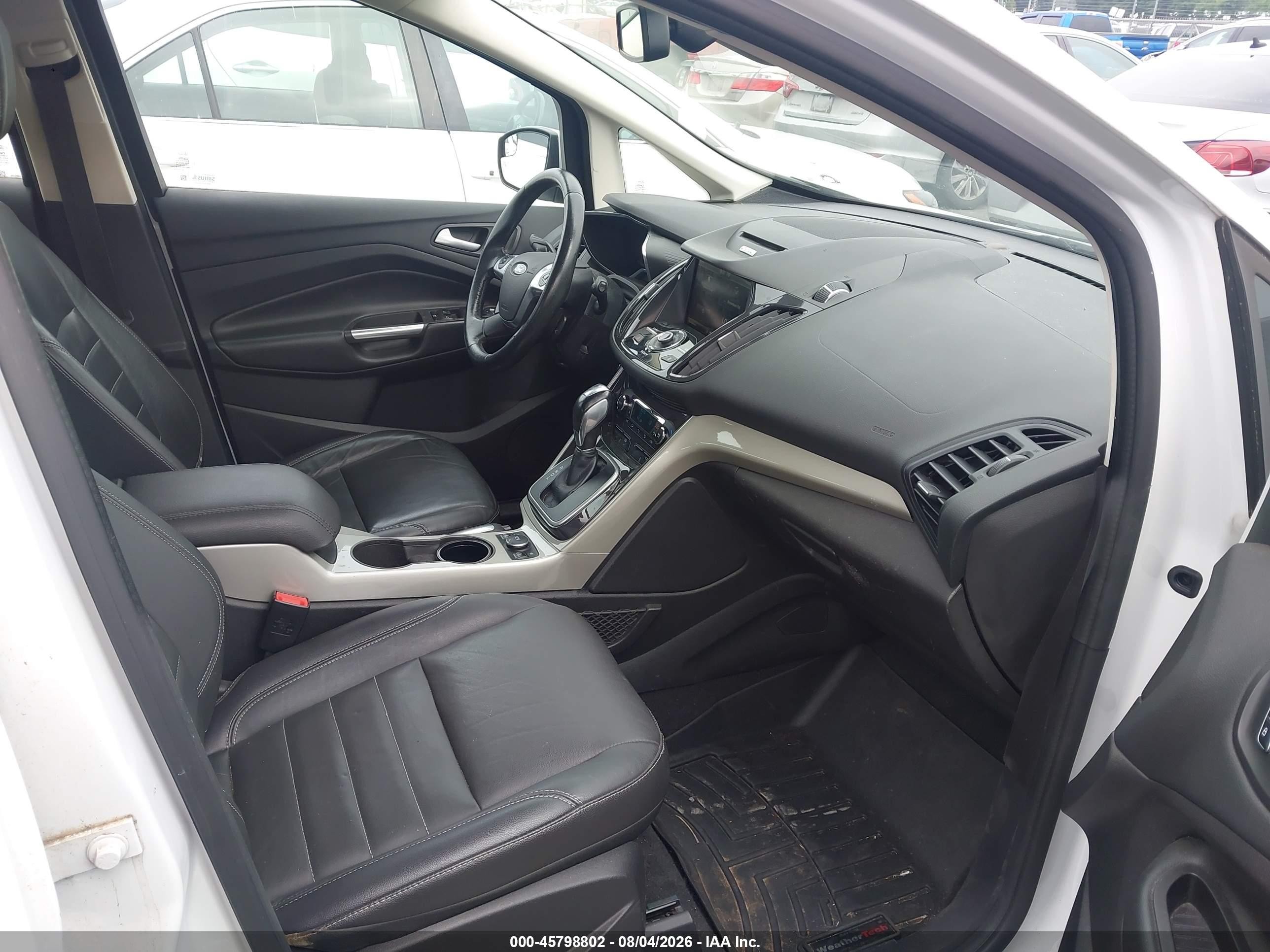 2015 Ford C-max Hybrid Sel White vin: 1FADP5BU7FL124287