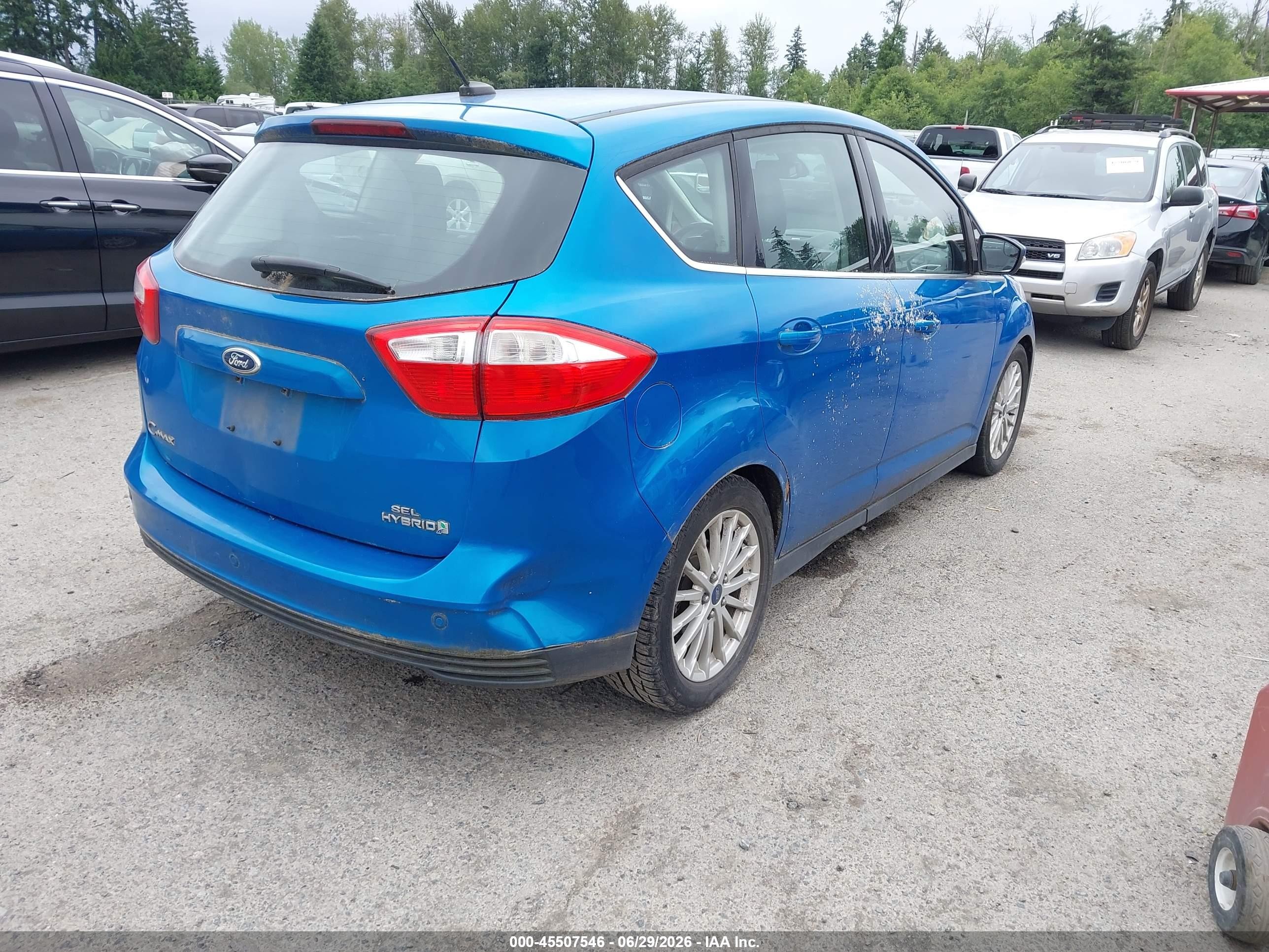 2013 Ford C-max Hybrid Sel Blue vin: 1FADP5BU8DL506681