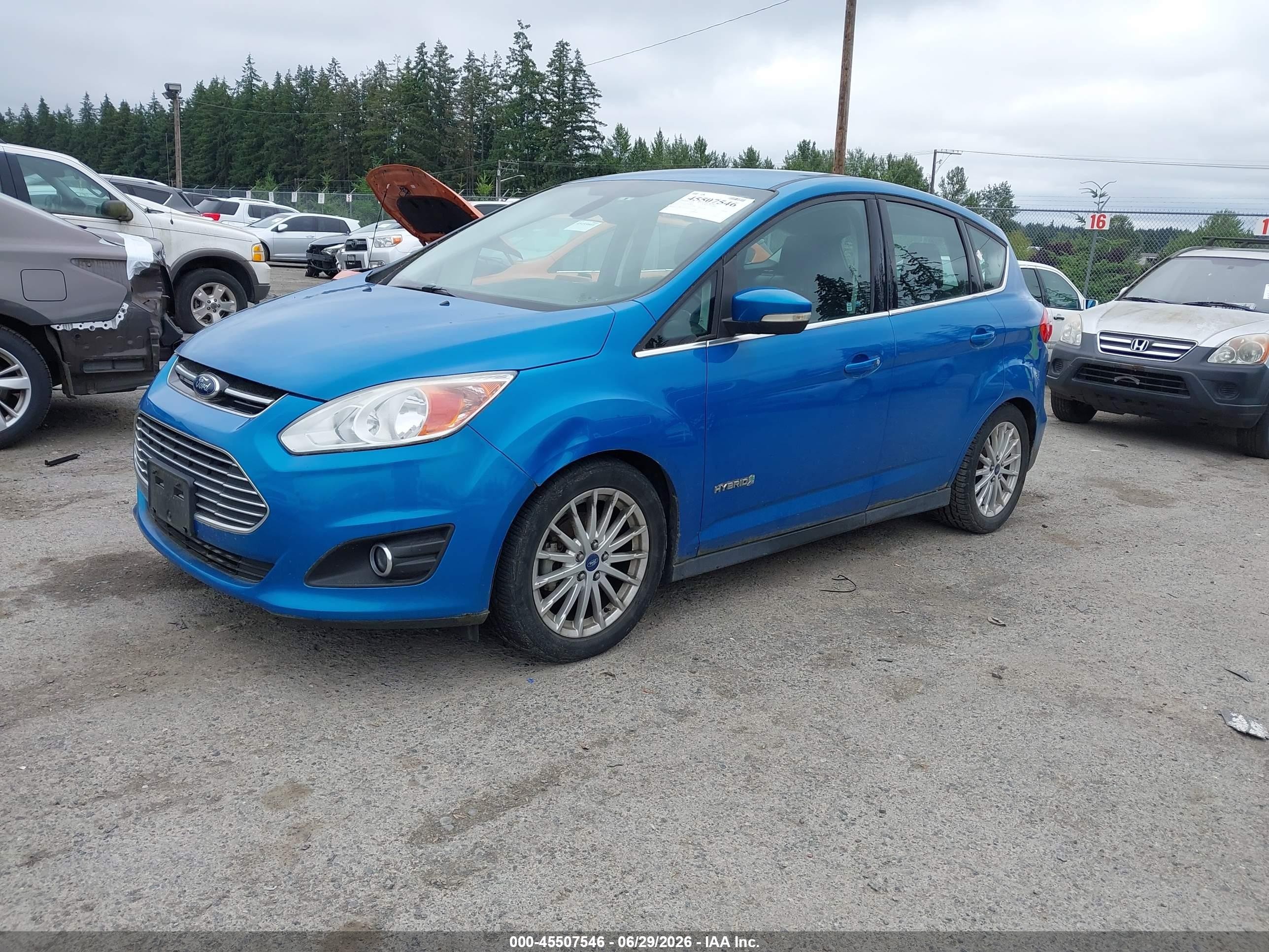 2013 Ford C-max Hybrid Sel Blue vin: 1FADP5BU8DL506681