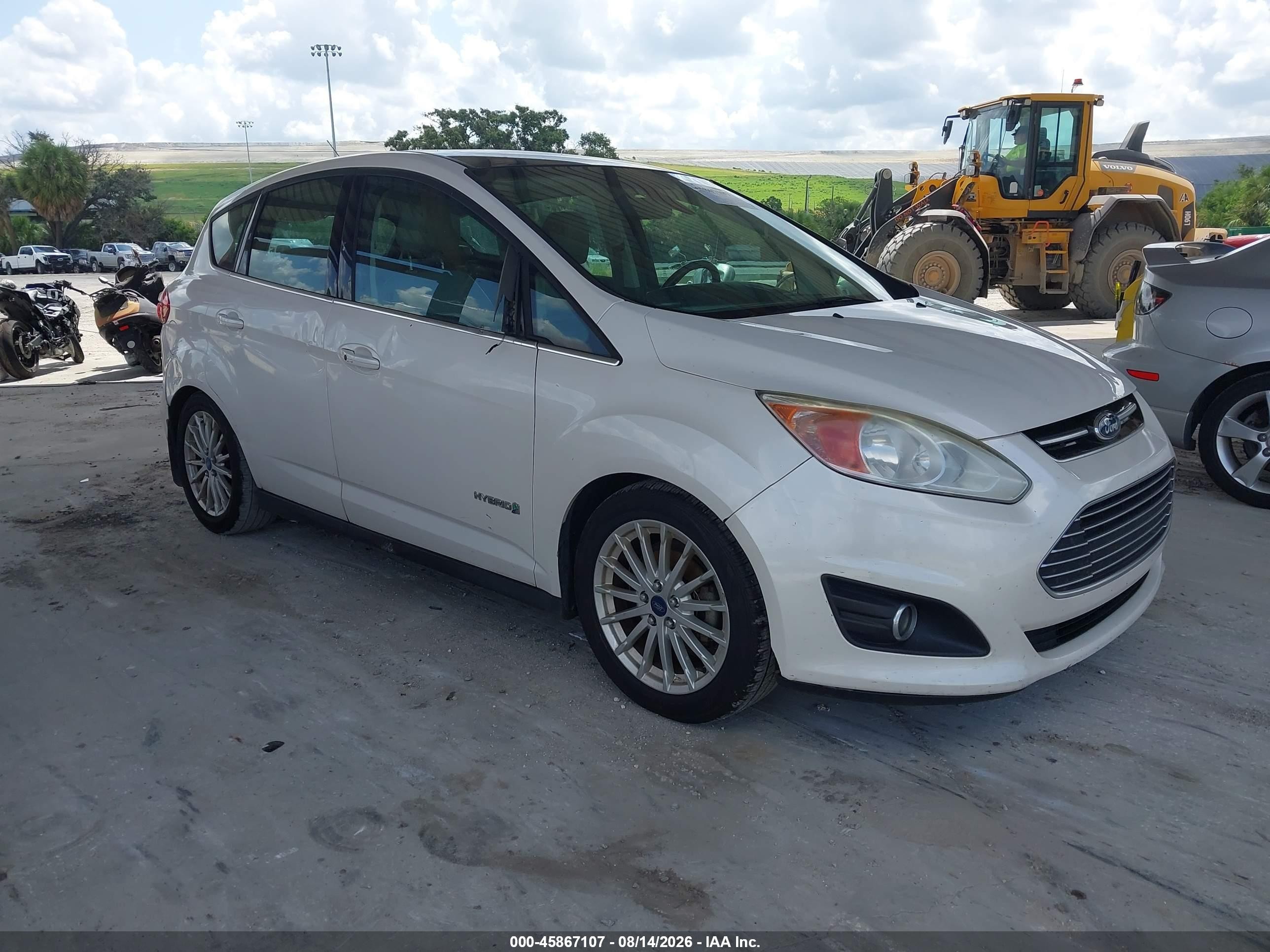 2013 Ford C-max Hybrid Sel White vin: 1FADP5BU8DL508690