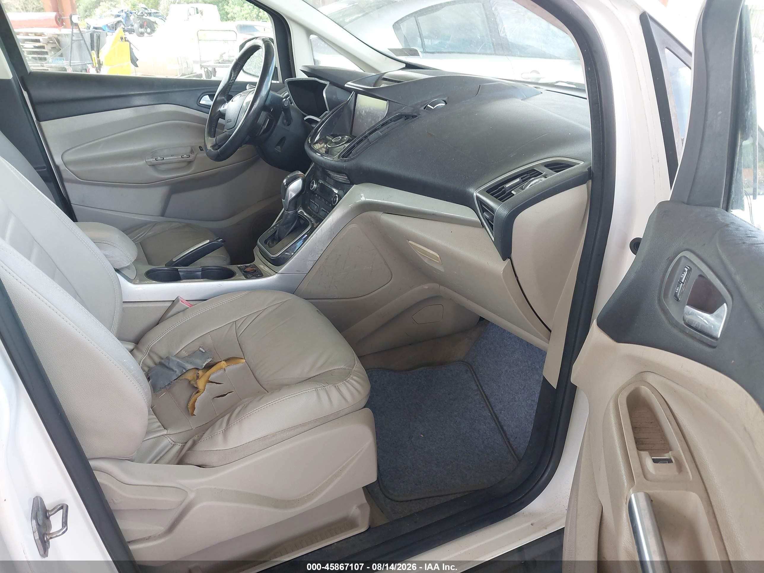 2013 Ford C-max Hybrid Sel White vin: 1FADP5BU8DL508690