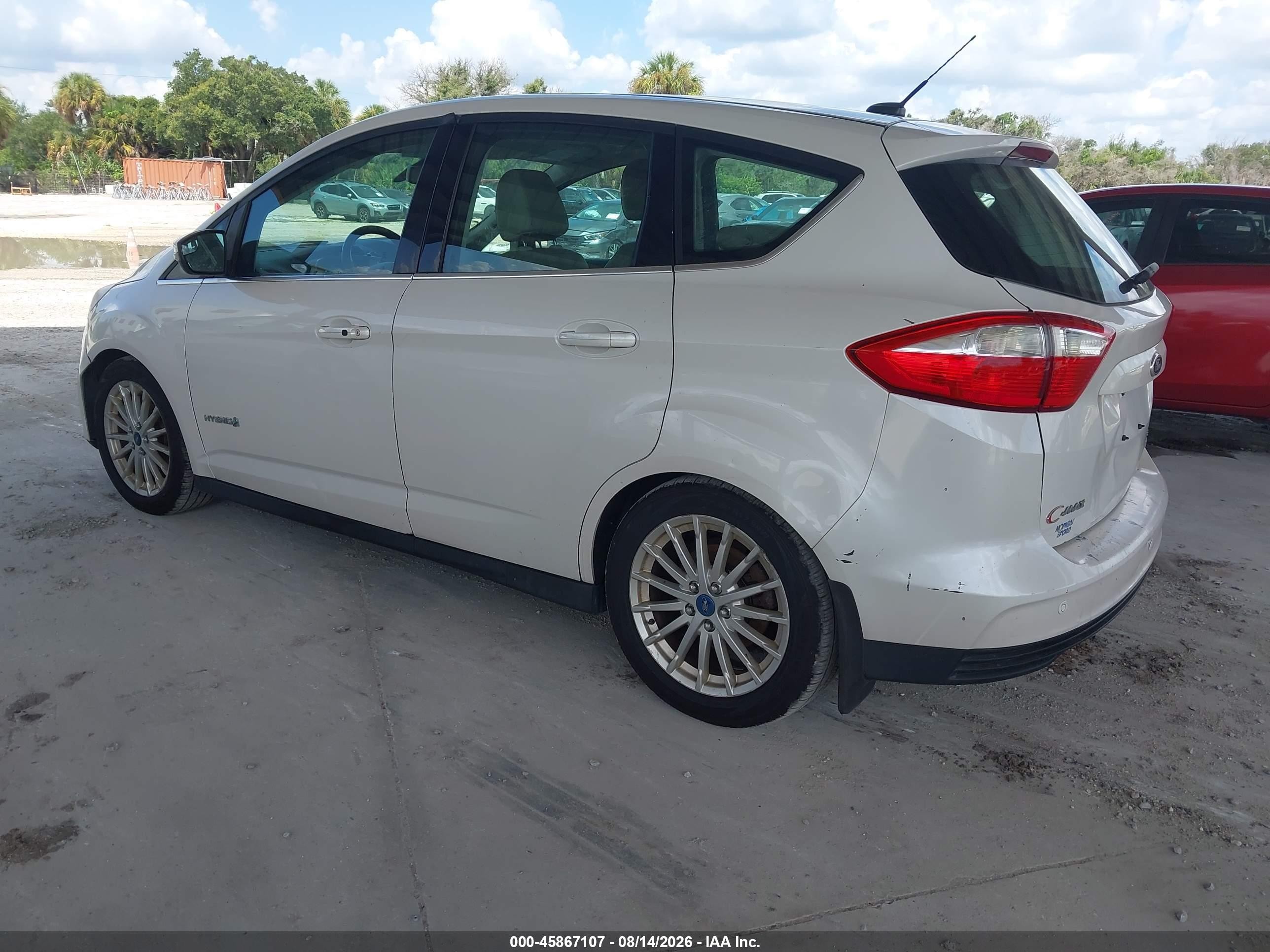 2013 Ford C-max Hybrid Sel White vin: 1FADP5BU8DL508690