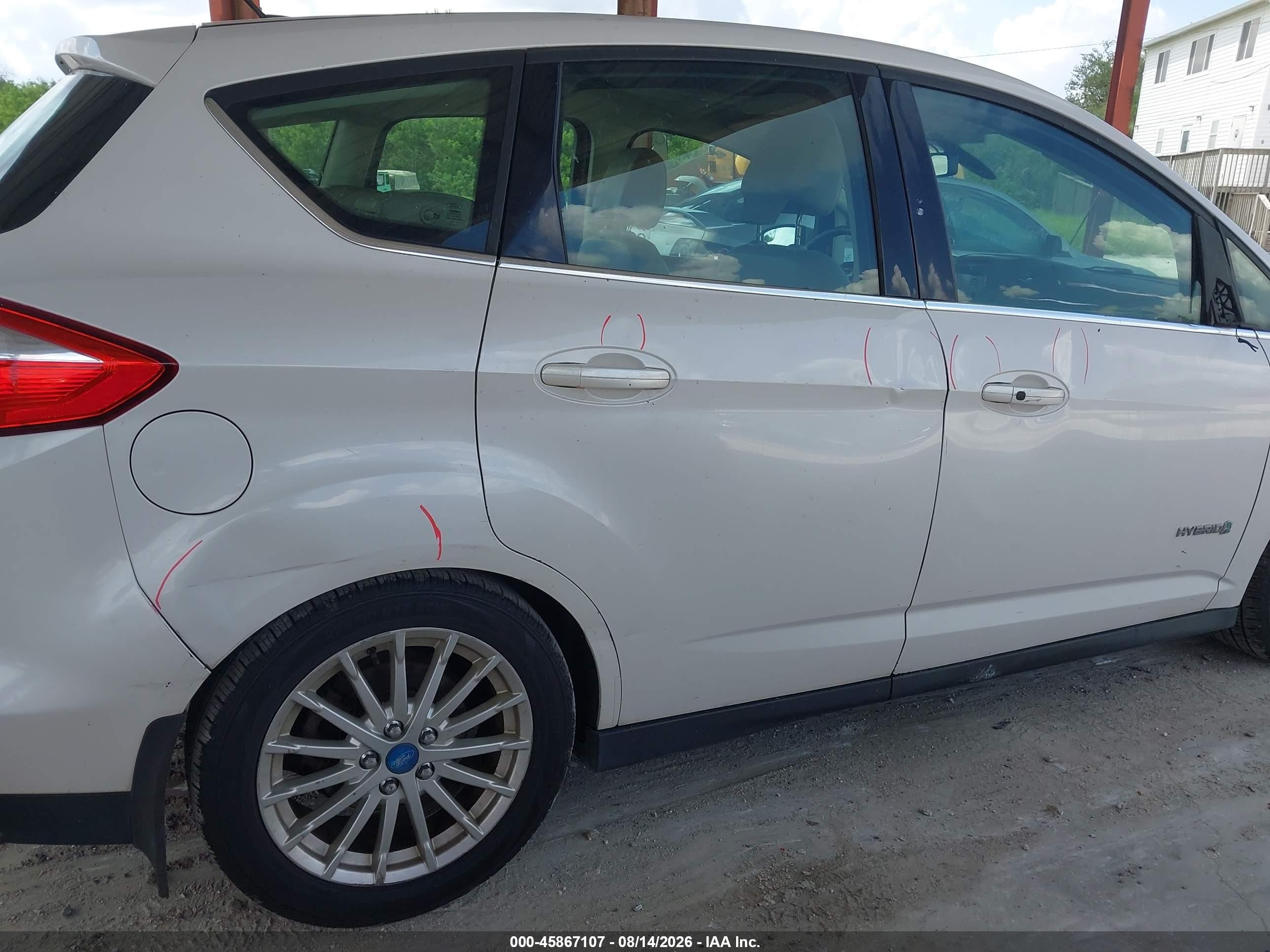 2013 Ford C-max Hybrid Sel White vin: 1FADP5BU8DL508690