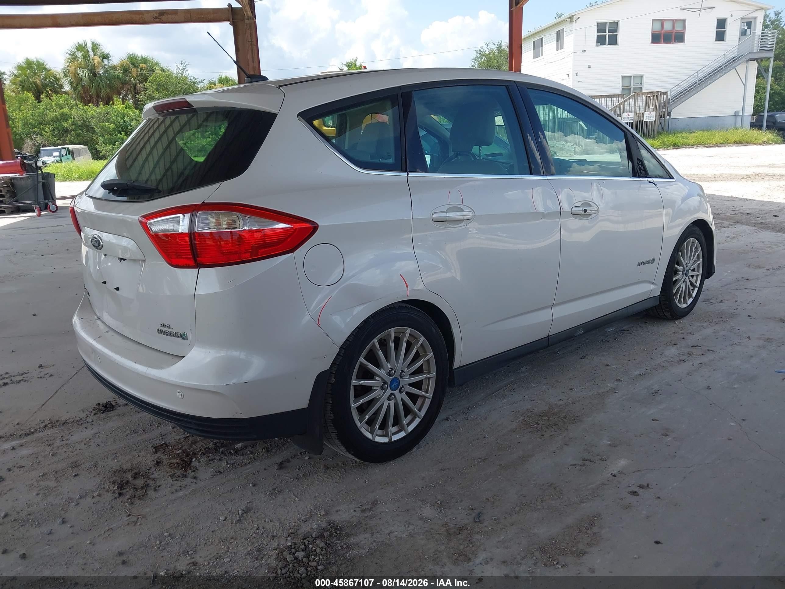 2013 Ford C-max Hybrid Sel White vin: 1FADP5BU8DL508690