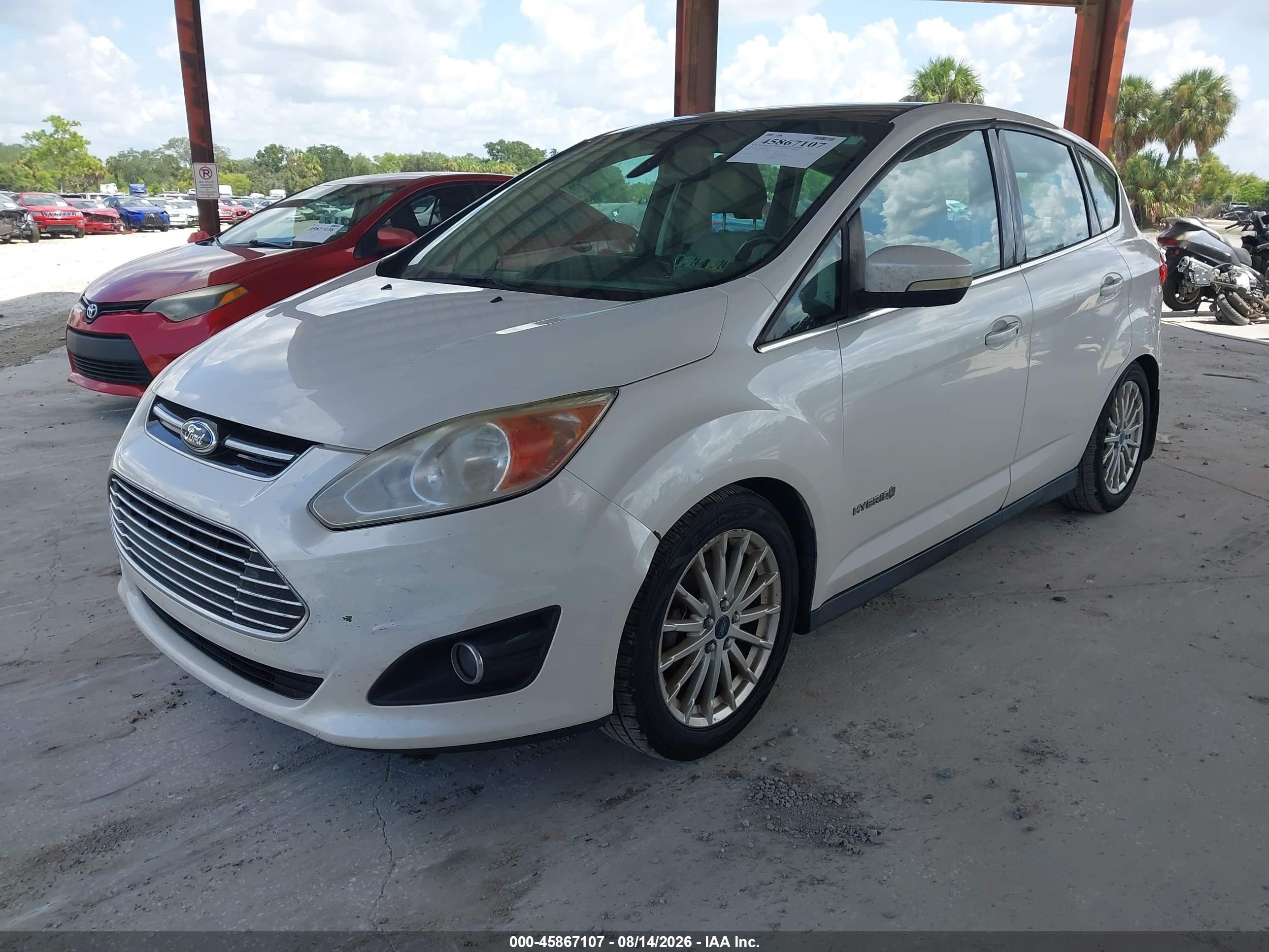 2013 Ford C-max Hybrid Sel White vin: 1FADP5BU8DL508690