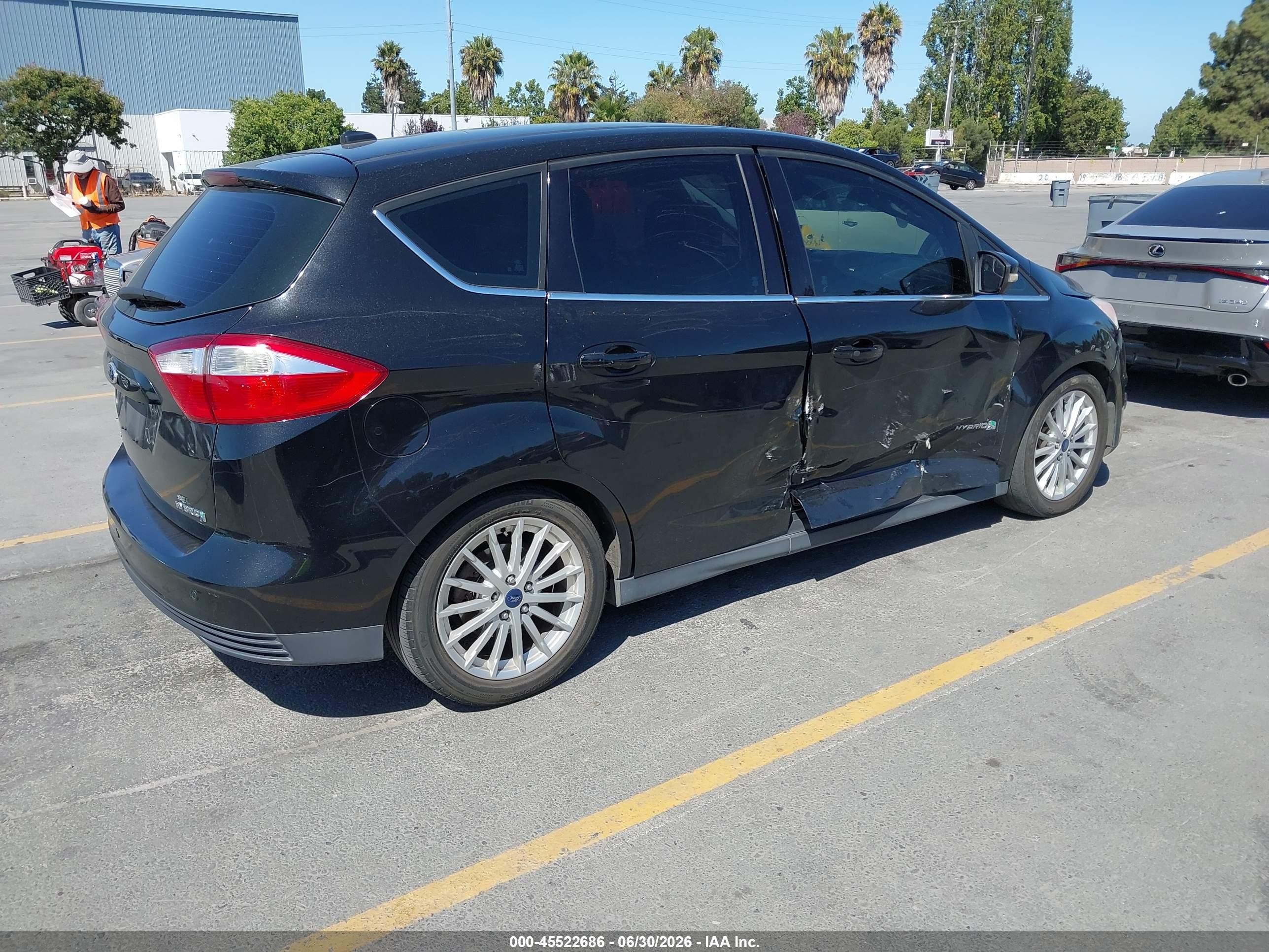 2013 Ford C-max Hybrid Sel Black vin: 1FADP5BU8DL521570