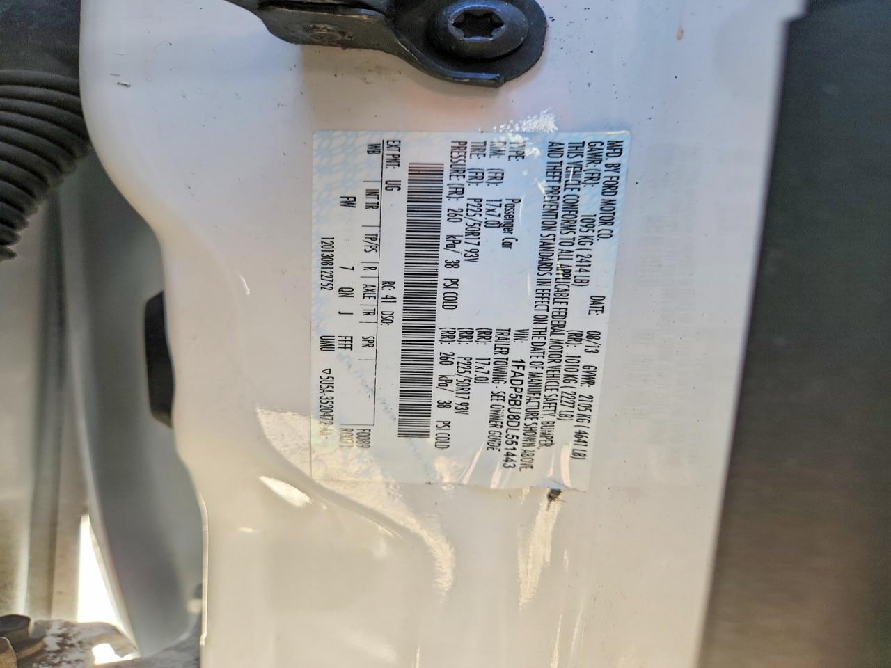 2013 Ford C-max Sel White vin: 1FADP5BU8DL551443
