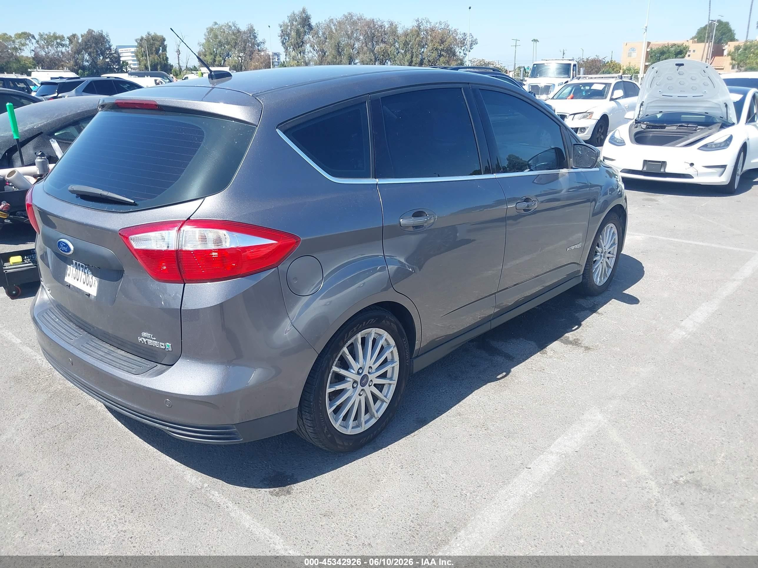 2013 Ford C-max Hybrid Sel Gray vin: 1FADP5BU9DL507340