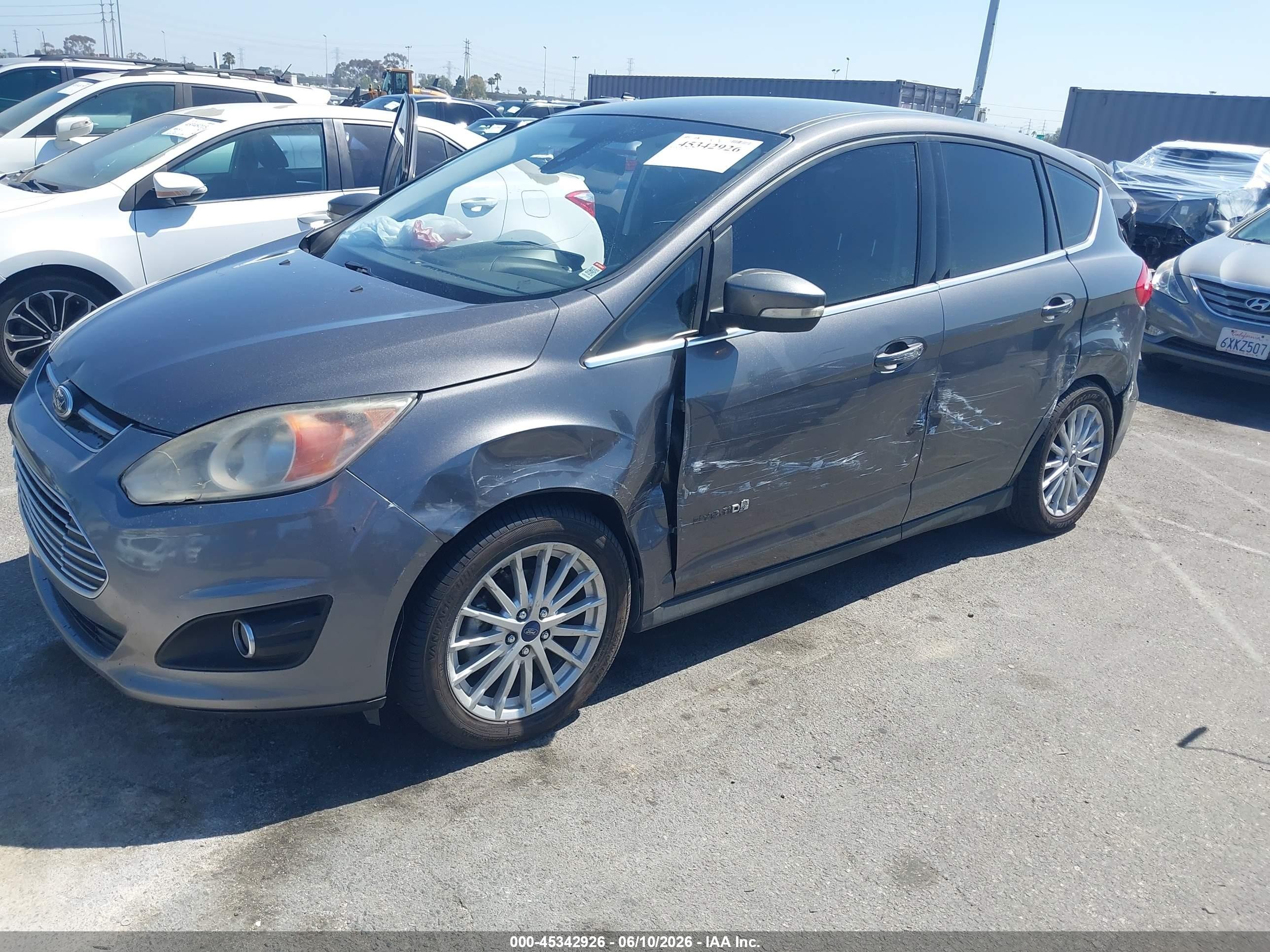 2013 Ford C-max Hybrid Sel Gray vin: 1FADP5BU9DL507340