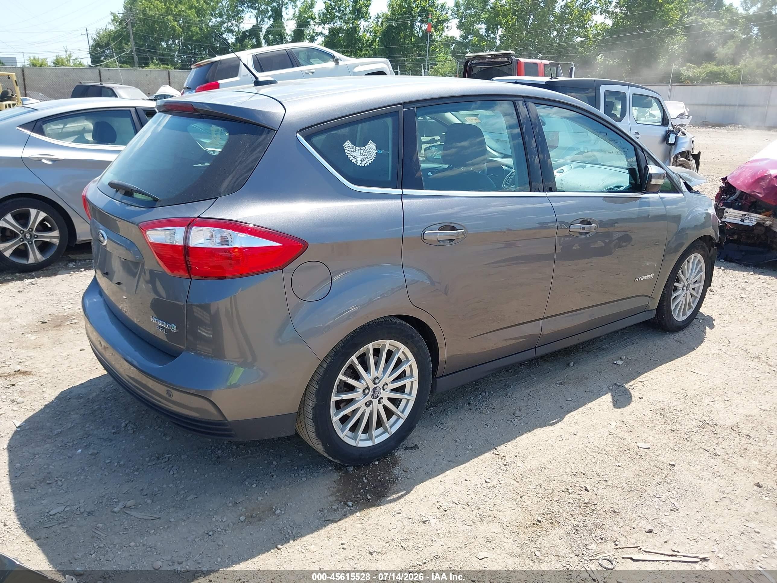 2013 Ford C-max Hybrid Sel Gray vin: 1FADP5BU9DL538684