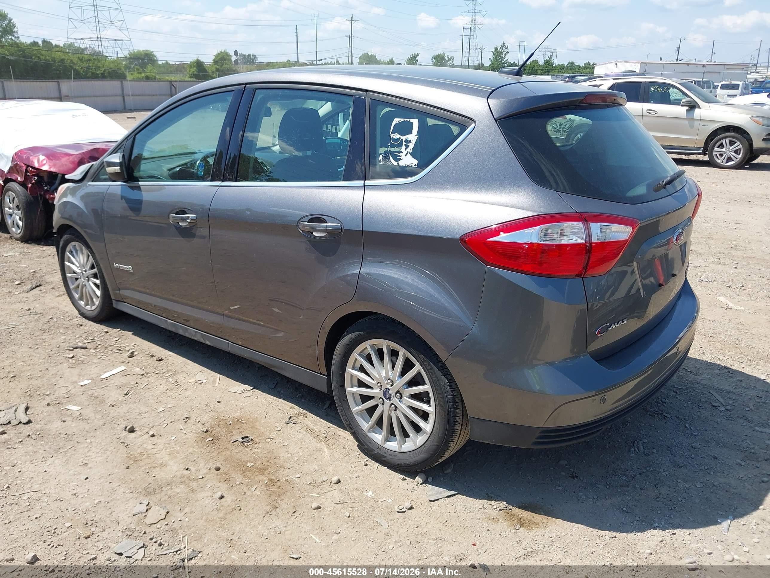 2013 Ford C-max Hybrid Sel Gray vin: 1FADP5BU9DL538684
