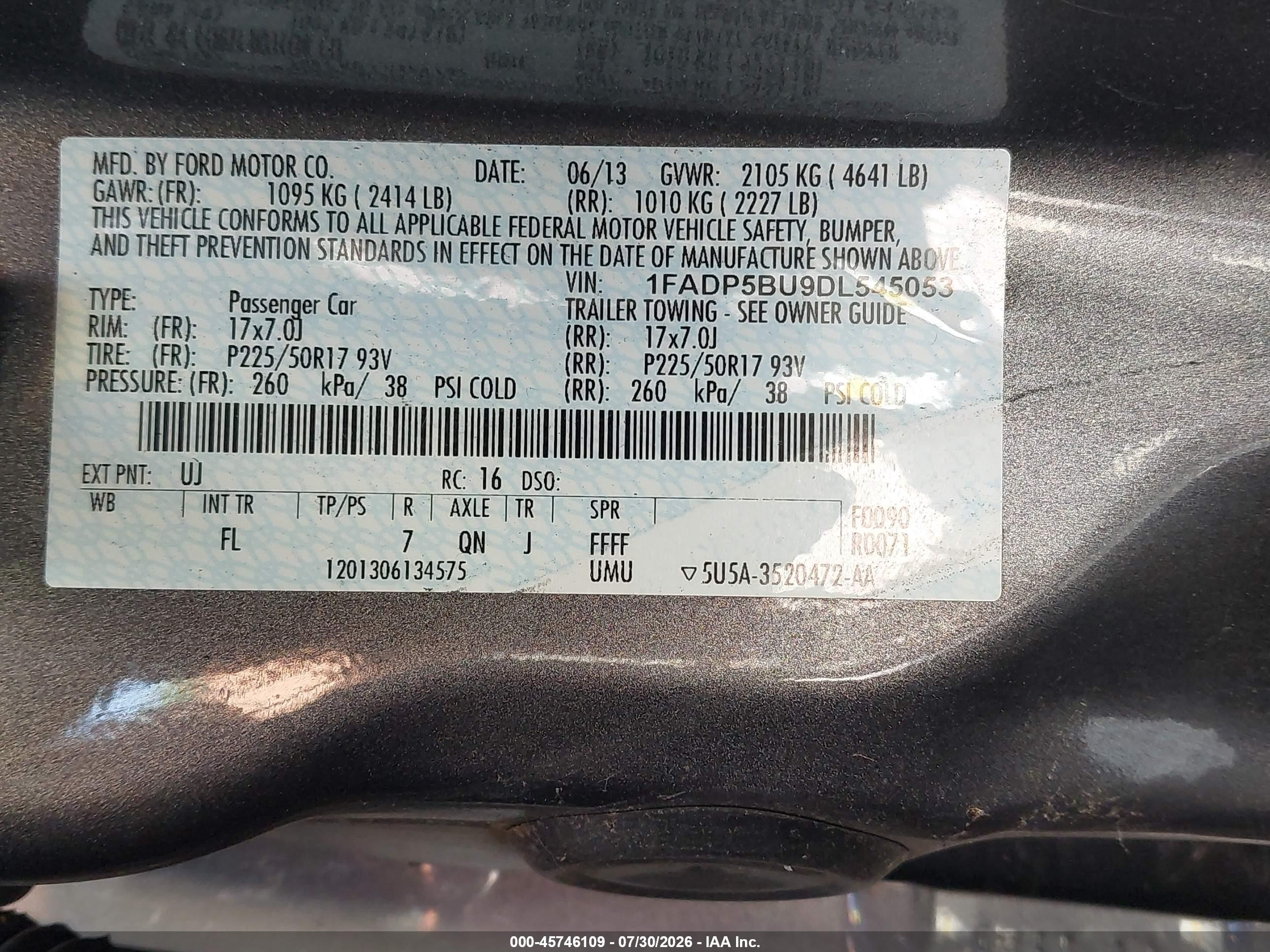 2013 Ford C-max Hybrid Sel Gray vin: 1FADP5BU9DL545053