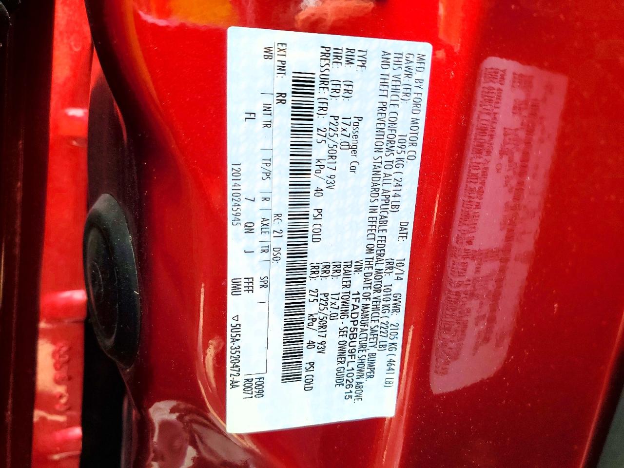 2015 Ford C-max Sel Red vin: 1FADP5BU9FL102615