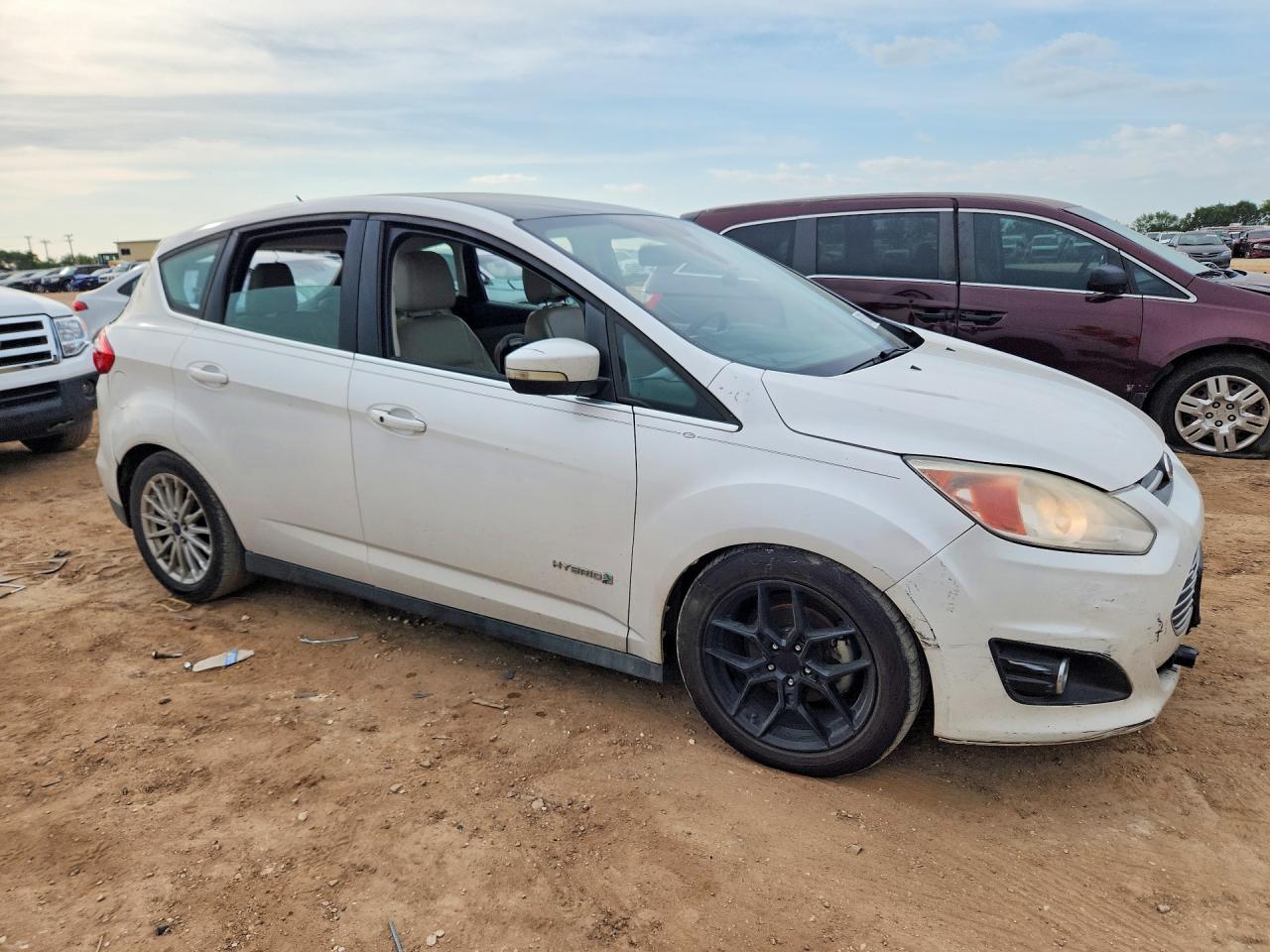 2015 Ford C-max Sel White vin: 1FADP5BU9FL117454