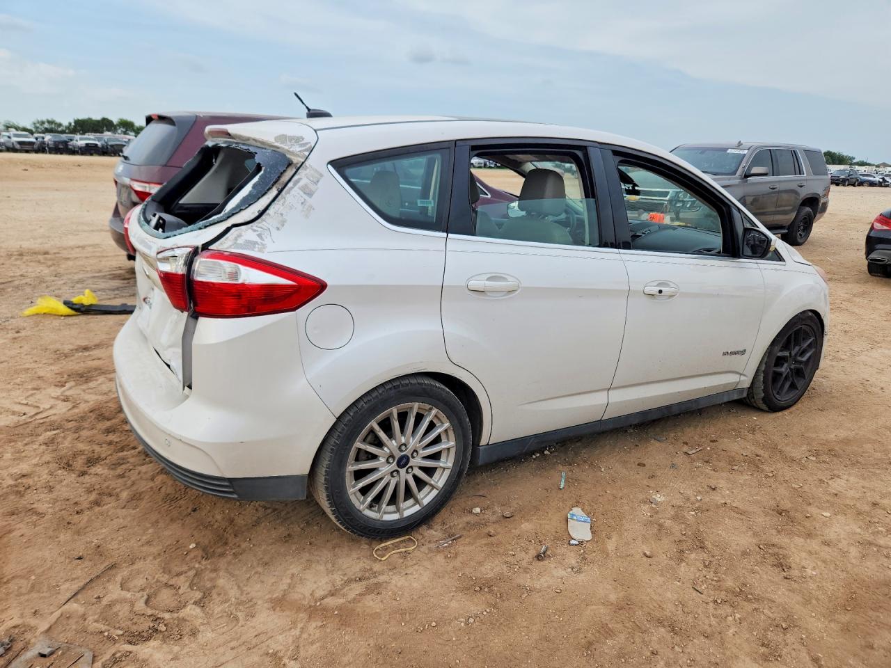 2015 Ford C-max Sel White vin: 1FADP5BU9FL117454