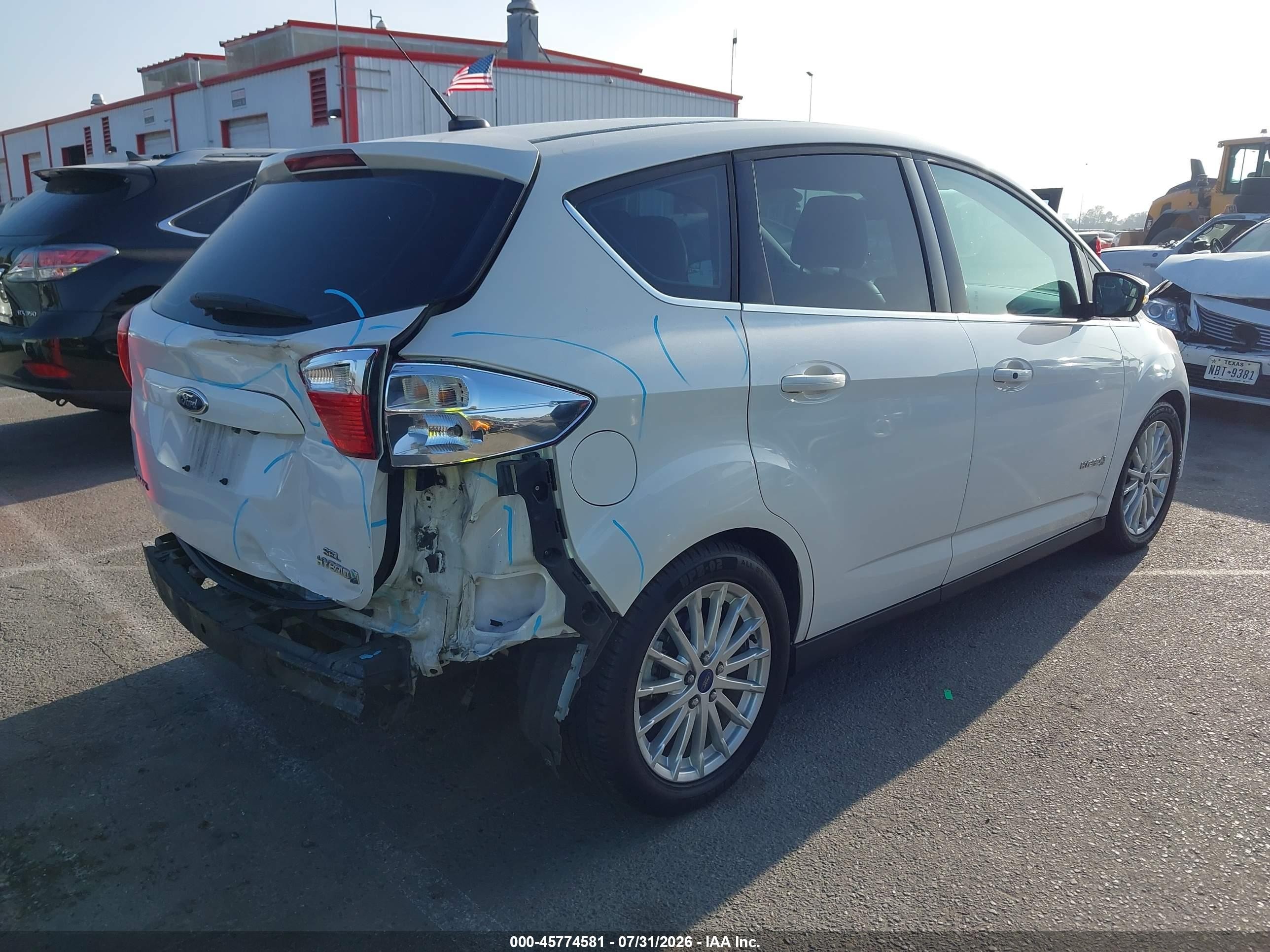 2015 Ford C-max Hybrid Sel White vin: 1FADP5BU9FL120211
