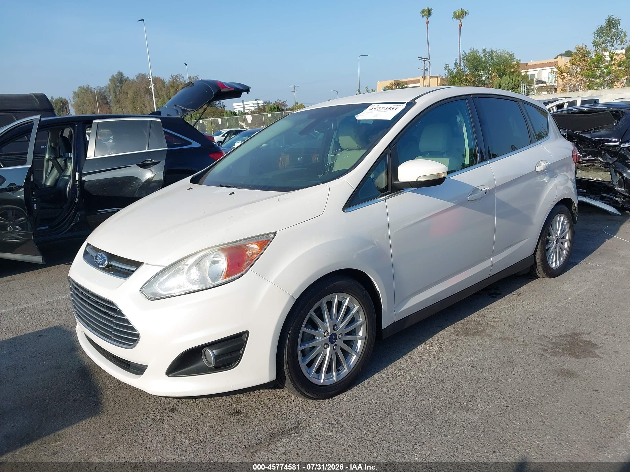 2015 Ford C-max Hybrid Sel White vin: 1FADP5BU9FL120211
