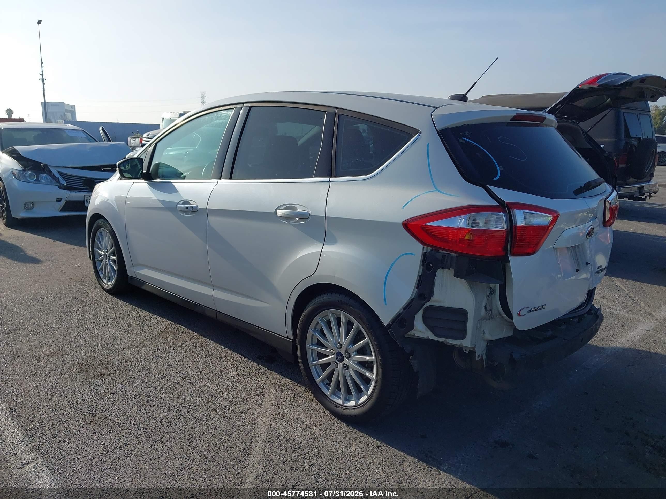 2015 Ford C-max Hybrid Sel White vin: 1FADP5BU9FL120211