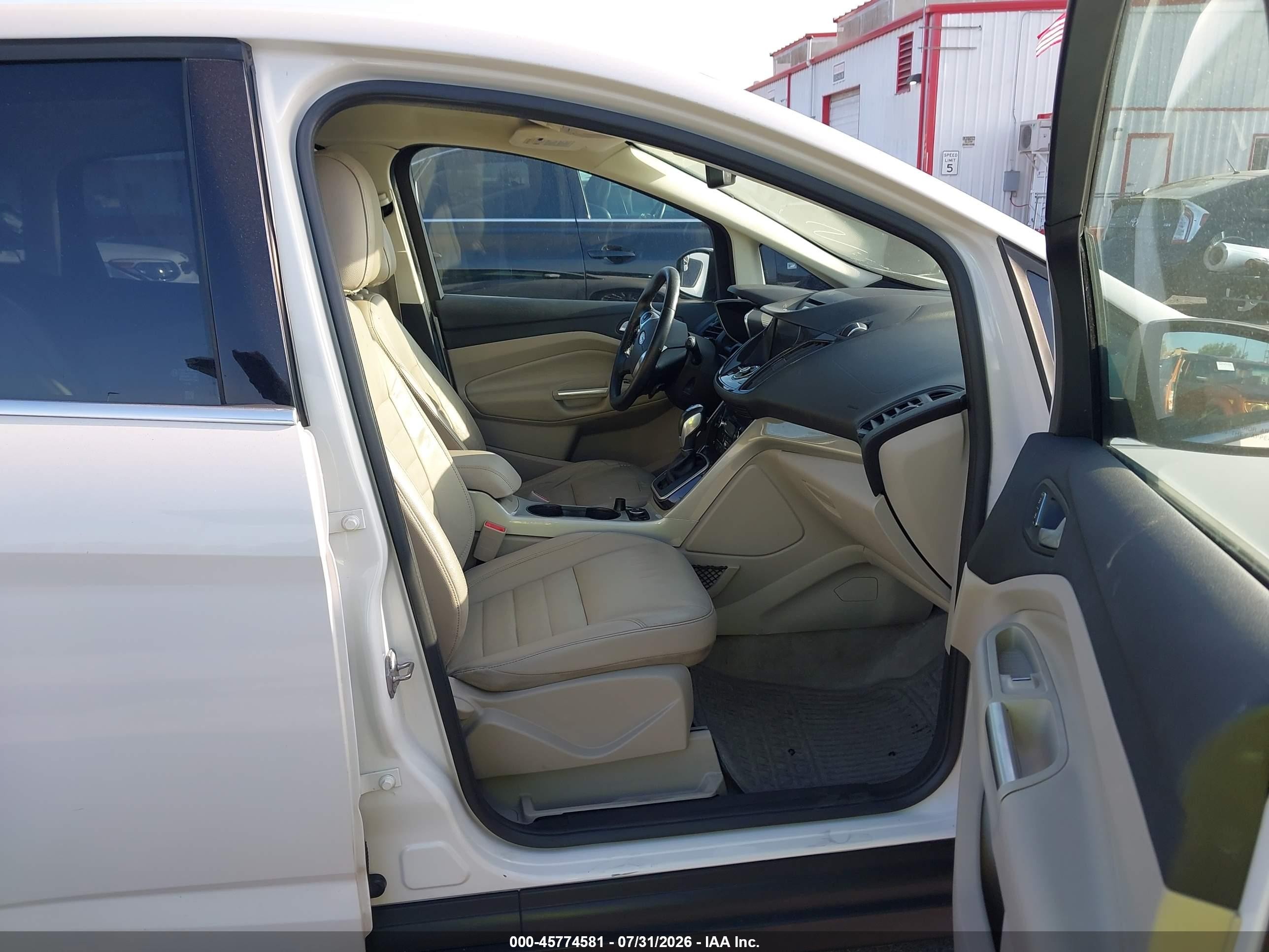 2015 Ford C-max Hybrid Sel White vin: 1FADP5BU9FL120211