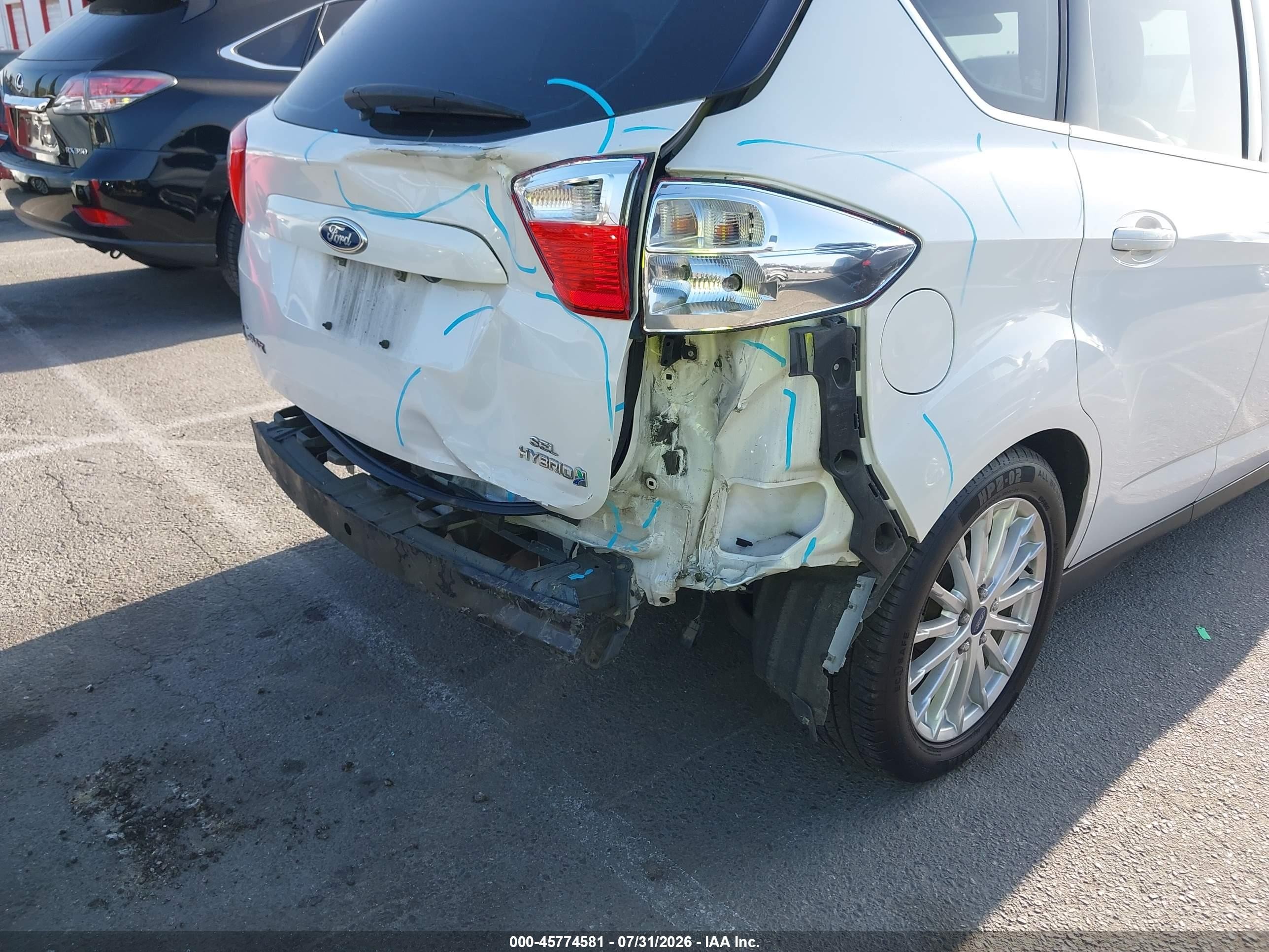 2015 Ford C-max Hybrid Sel White vin: 1FADP5BU9FL120211