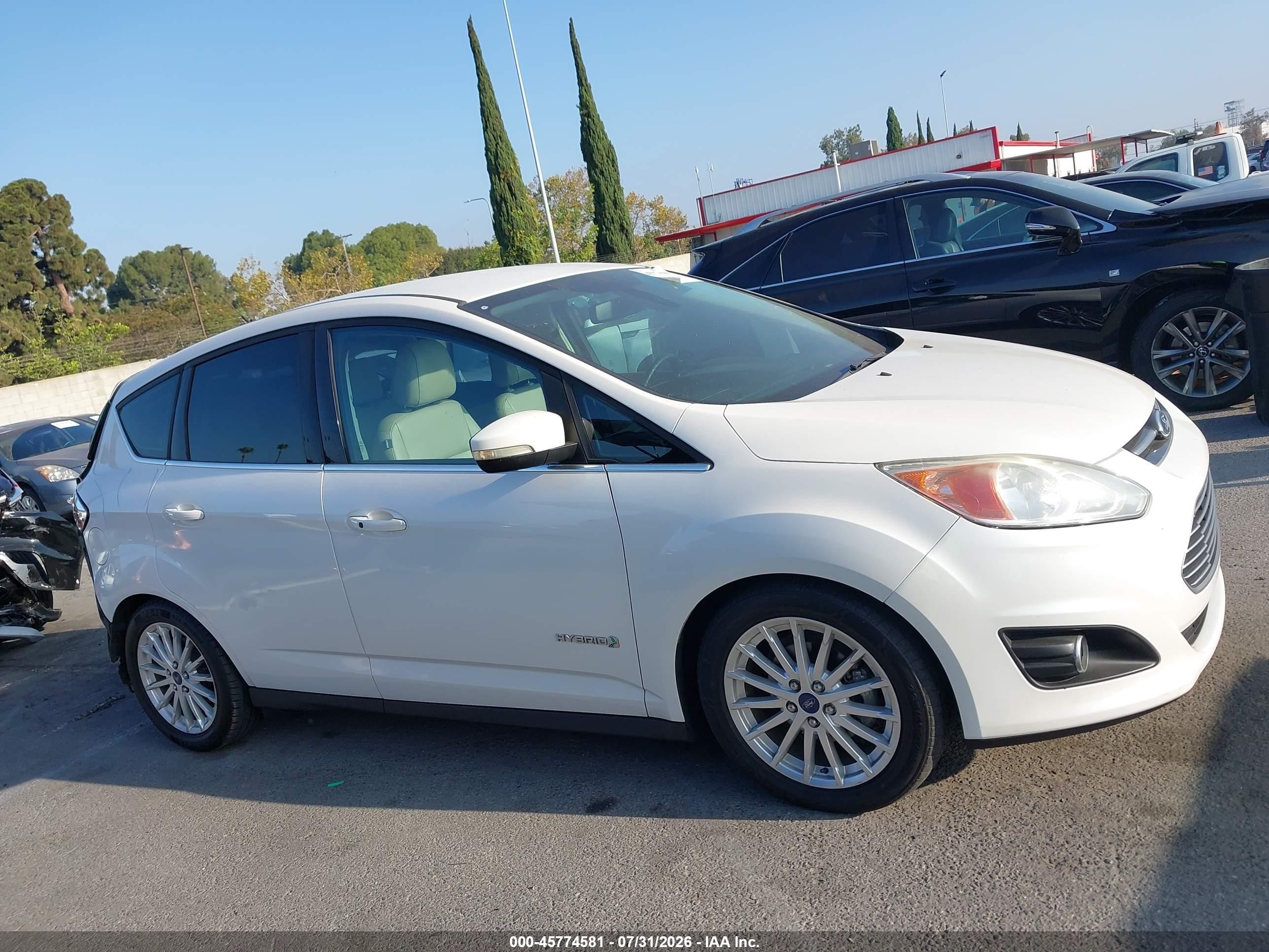 2015 Ford C-max Hybrid Sel White vin: 1FADP5BU9FL120211