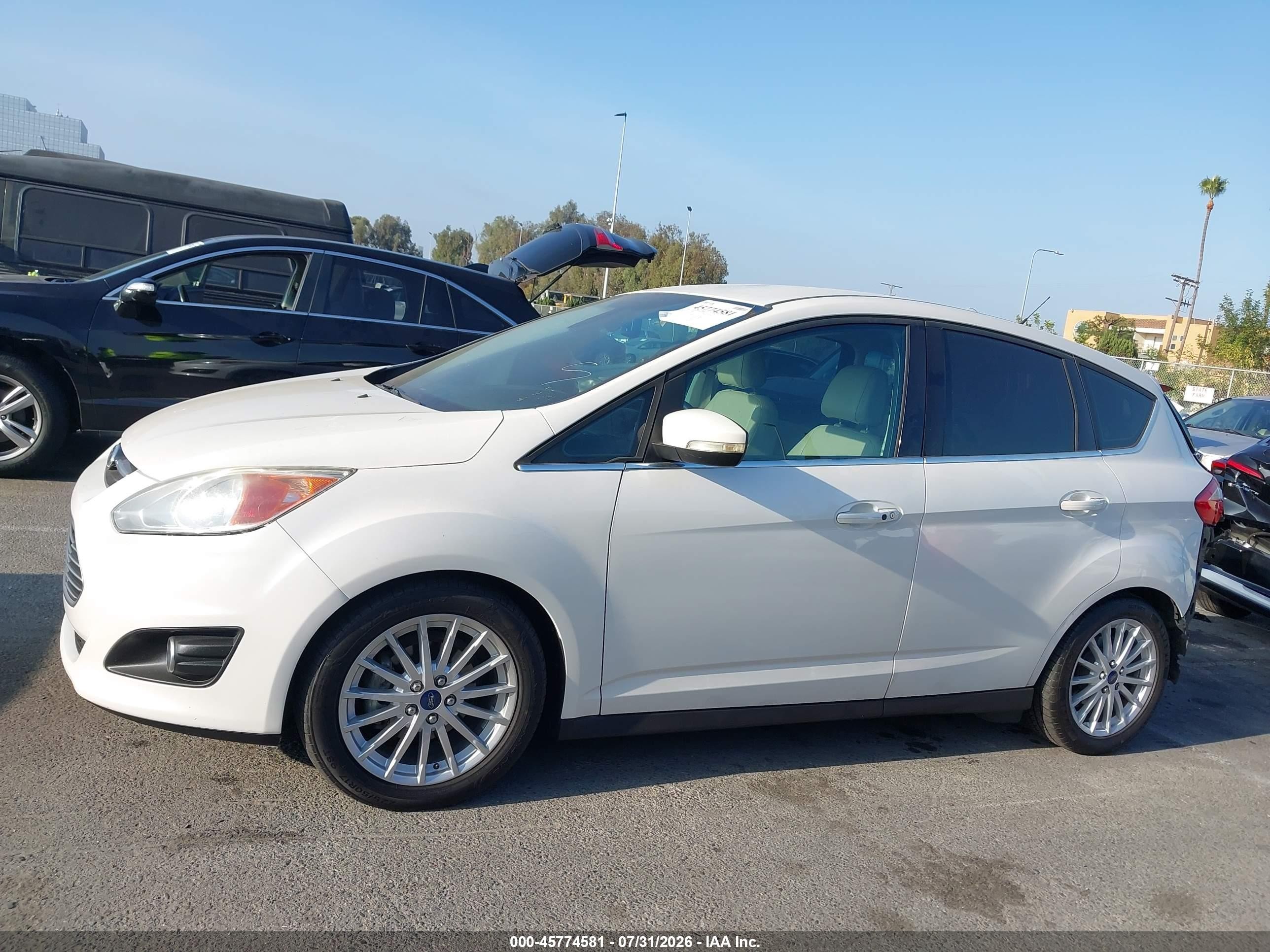 2015 Ford C-max Hybrid Sel White vin: 1FADP5BU9FL120211