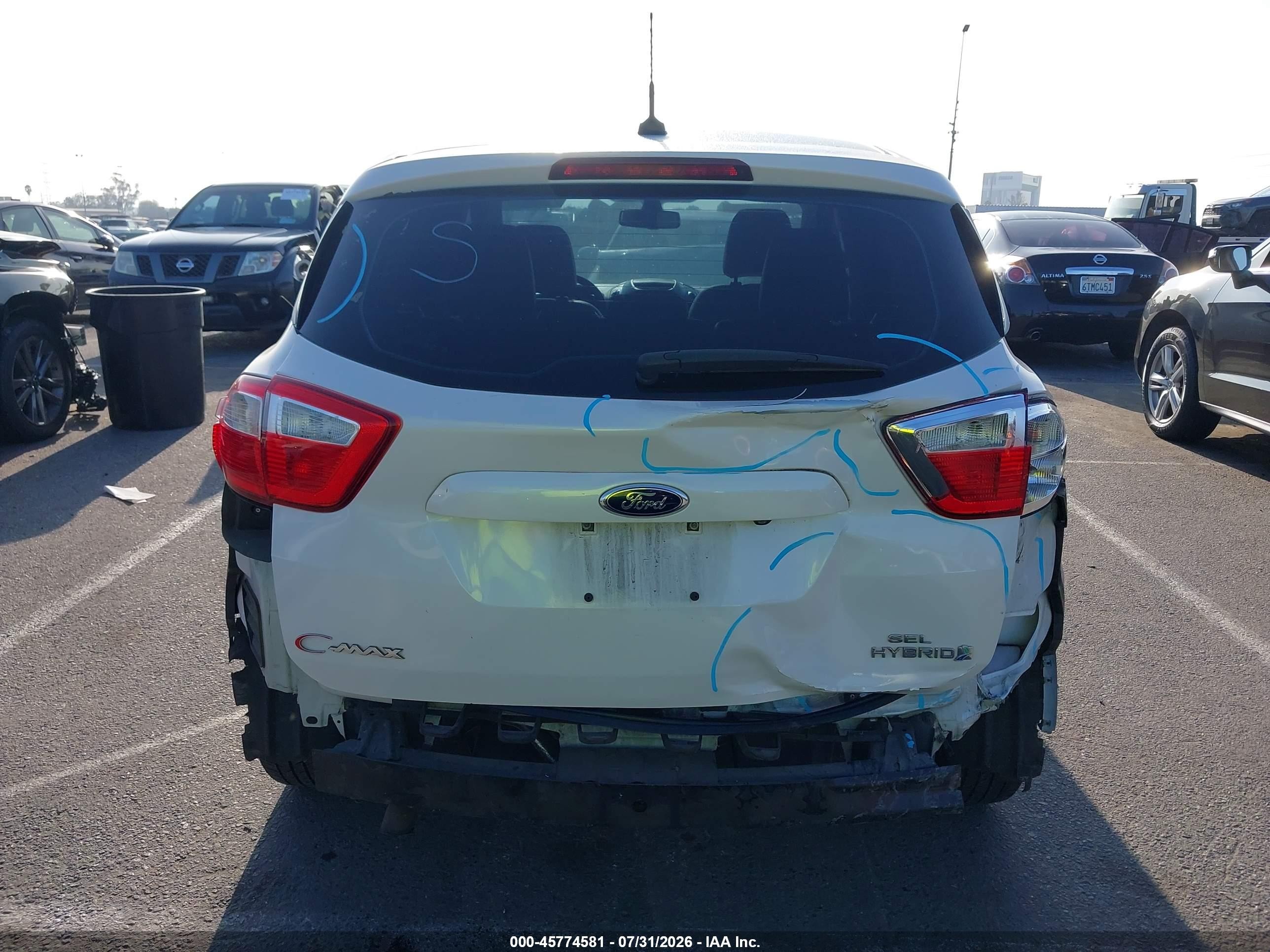 2015 Ford C-max Hybrid Sel White vin: 1FADP5BU9FL120211