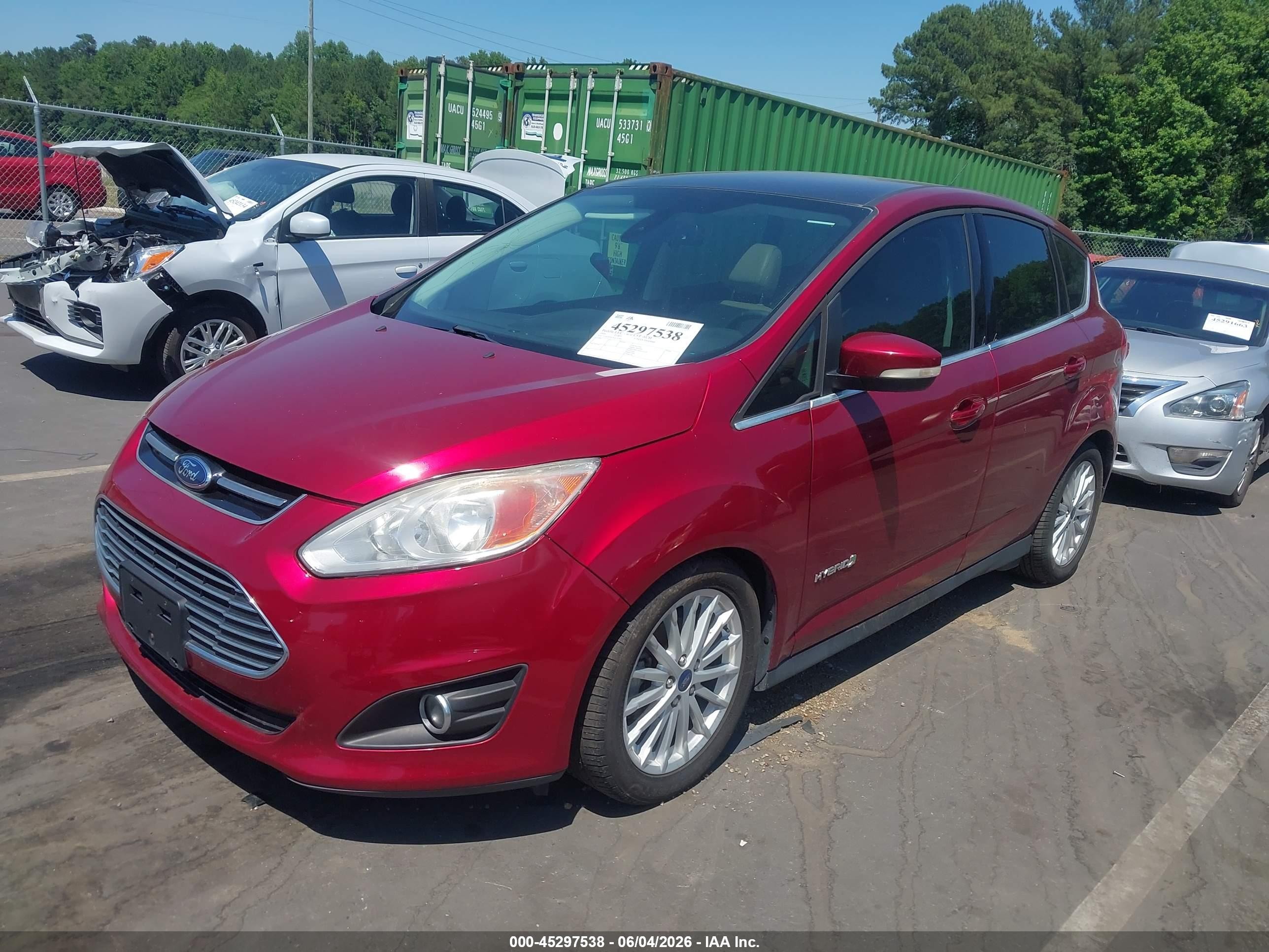 2016 Ford C-max Hybrid Sel Red vin: 1FADP5BU9GL107069