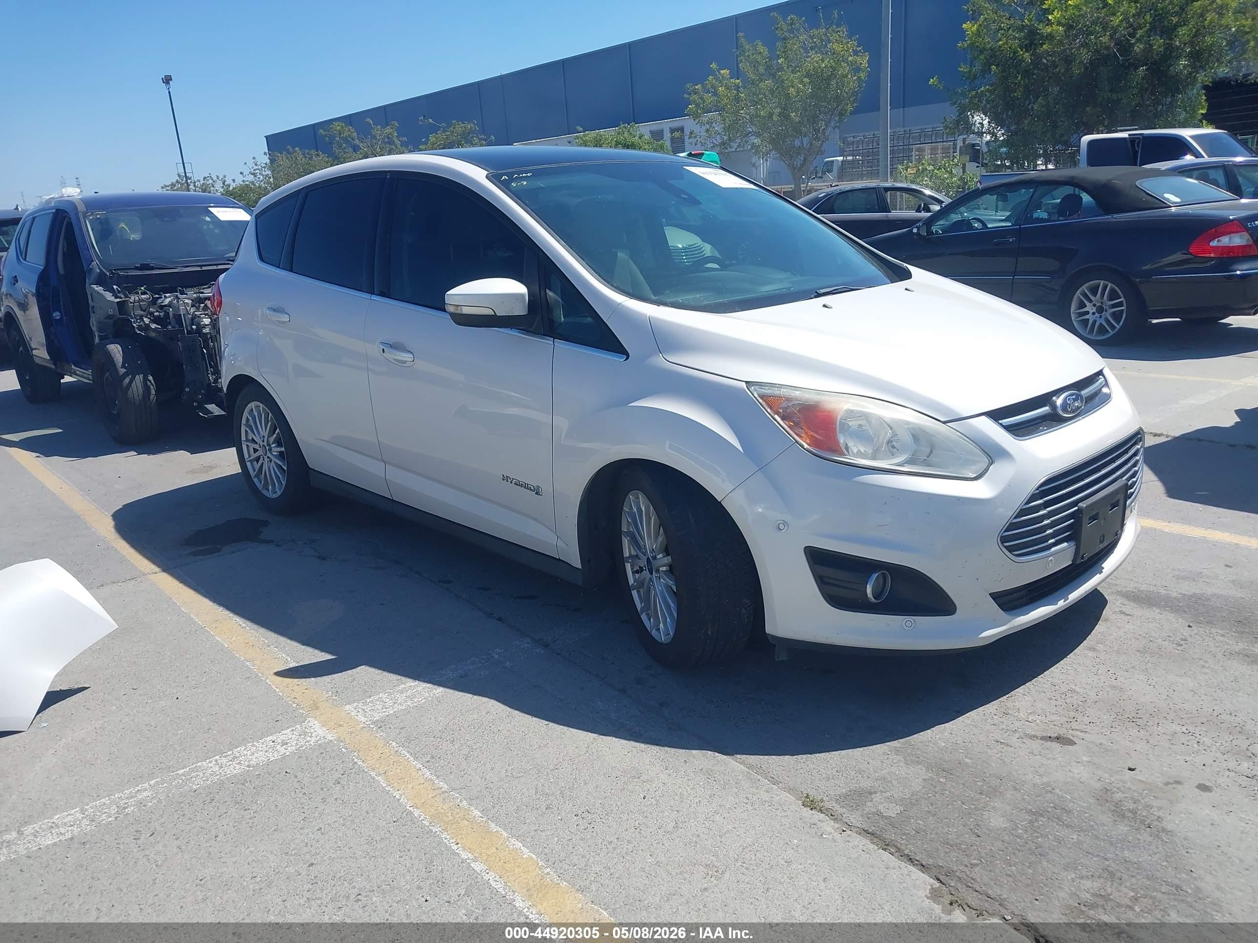 2013 Ford C-max Hybrid Sel White vin: 1FADP5BUXDL502776