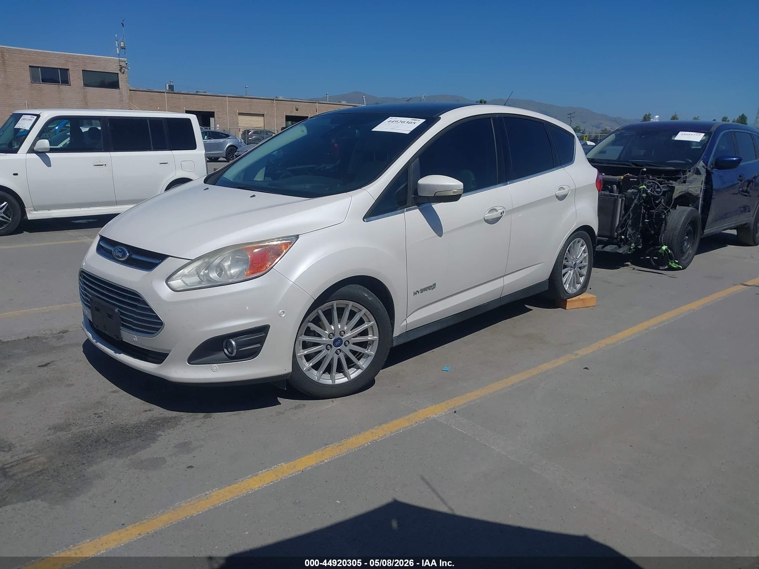 2013 Ford C-max Hybrid Sel White vin: 1FADP5BUXDL502776